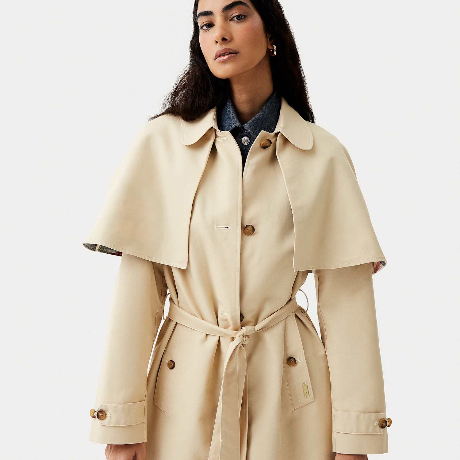 Hunter Women's Keltie Pure Cotton Trench Coat - Medium - Cream - Available at M&S