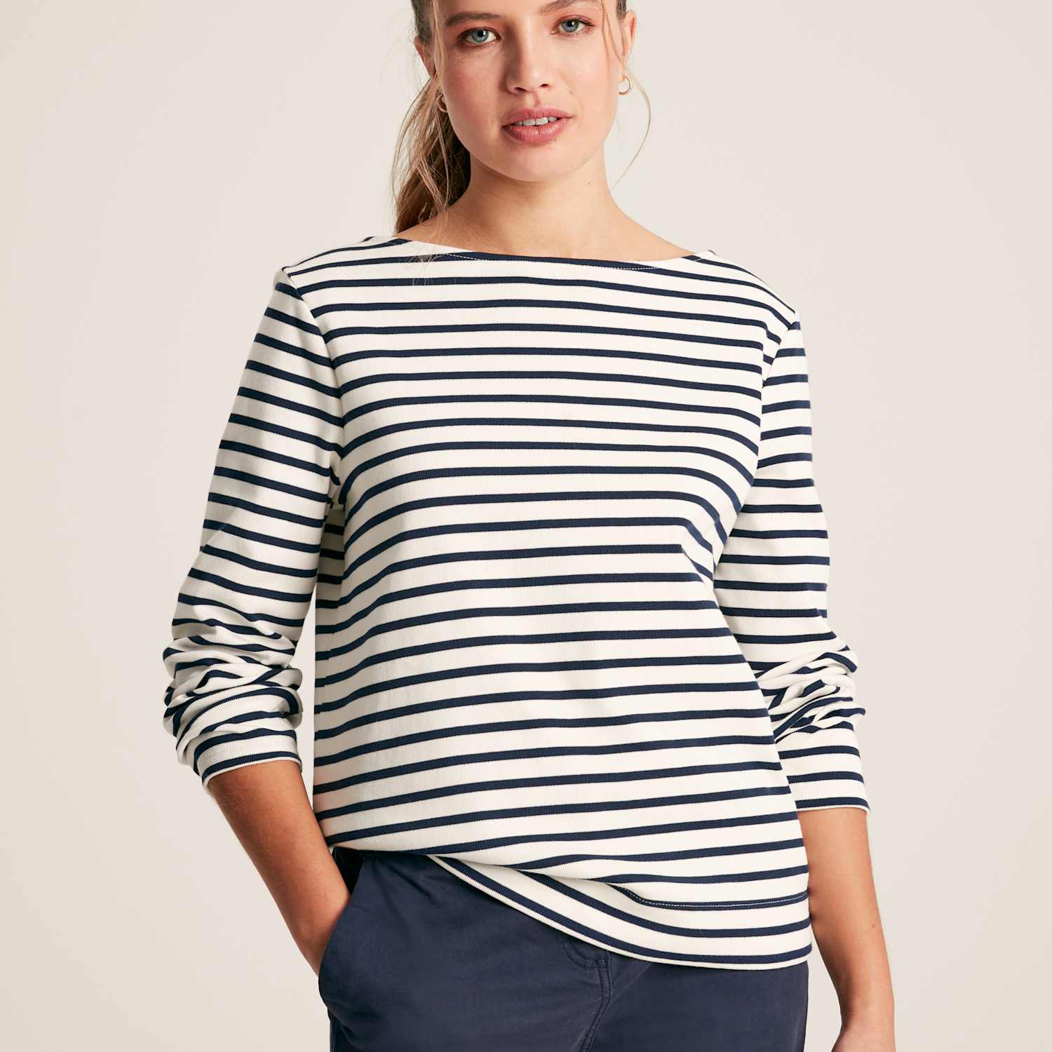 Joules Women's Pure Cotton Striped Top - 16 - Navy Mix - Available at M&S