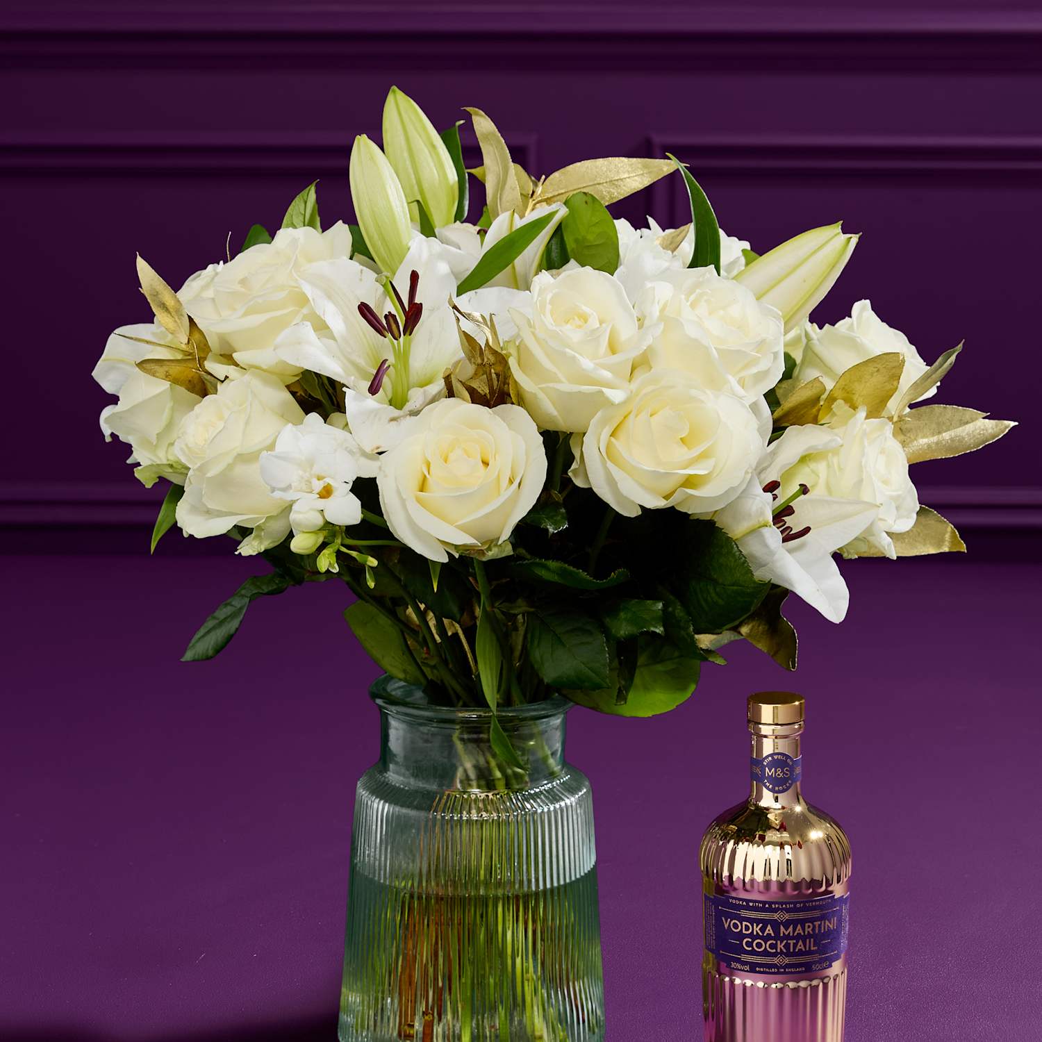 M&S X Dame Joan Collins Dame Joan Collins Bouquet with Vase & Vodka Martini