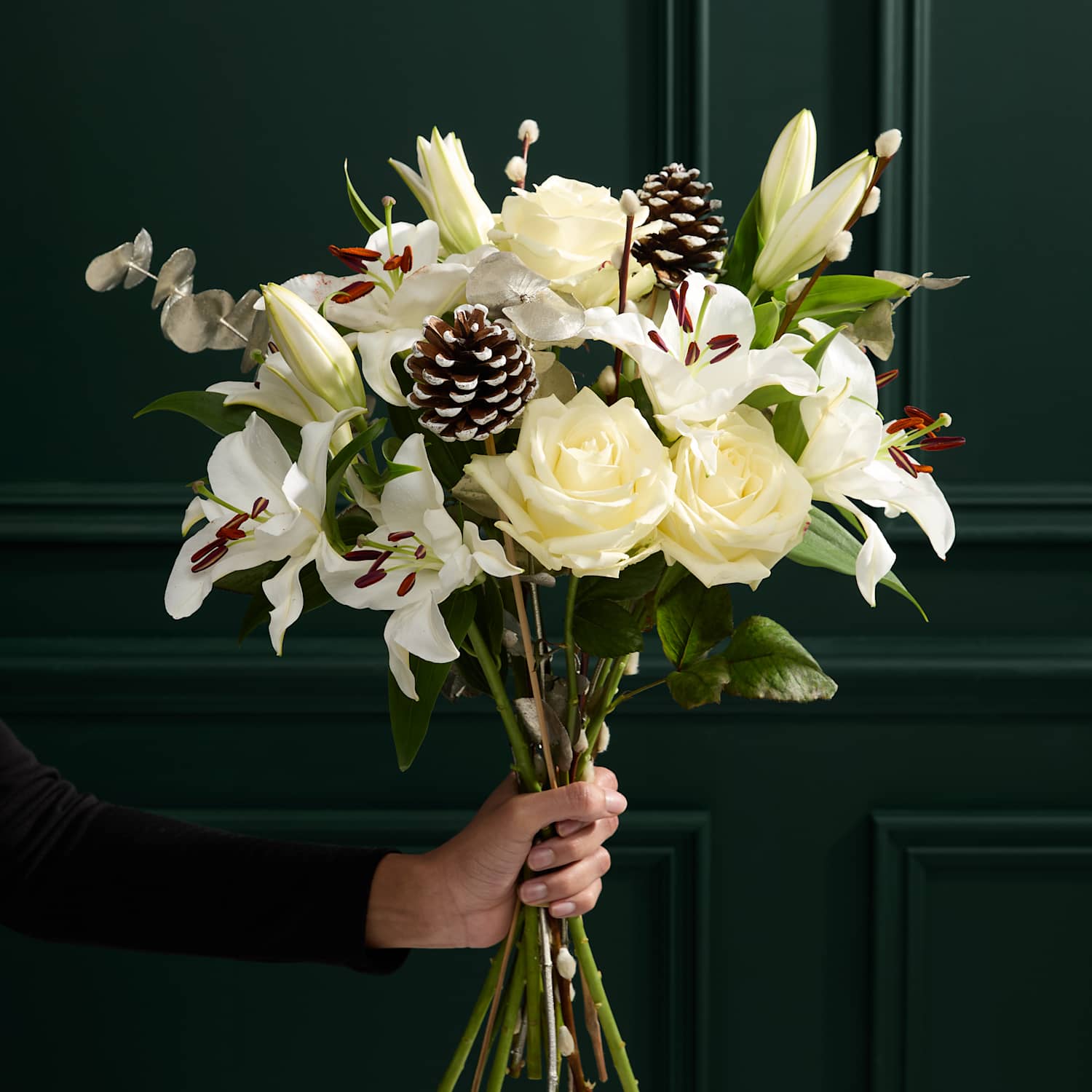 M&S Flower Market Festive Avalanche Rose & Lily Bouquet