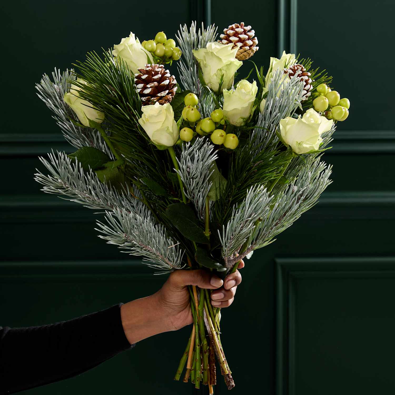 M&S Flower Market Festive White Rose & Hypericum Bouquet