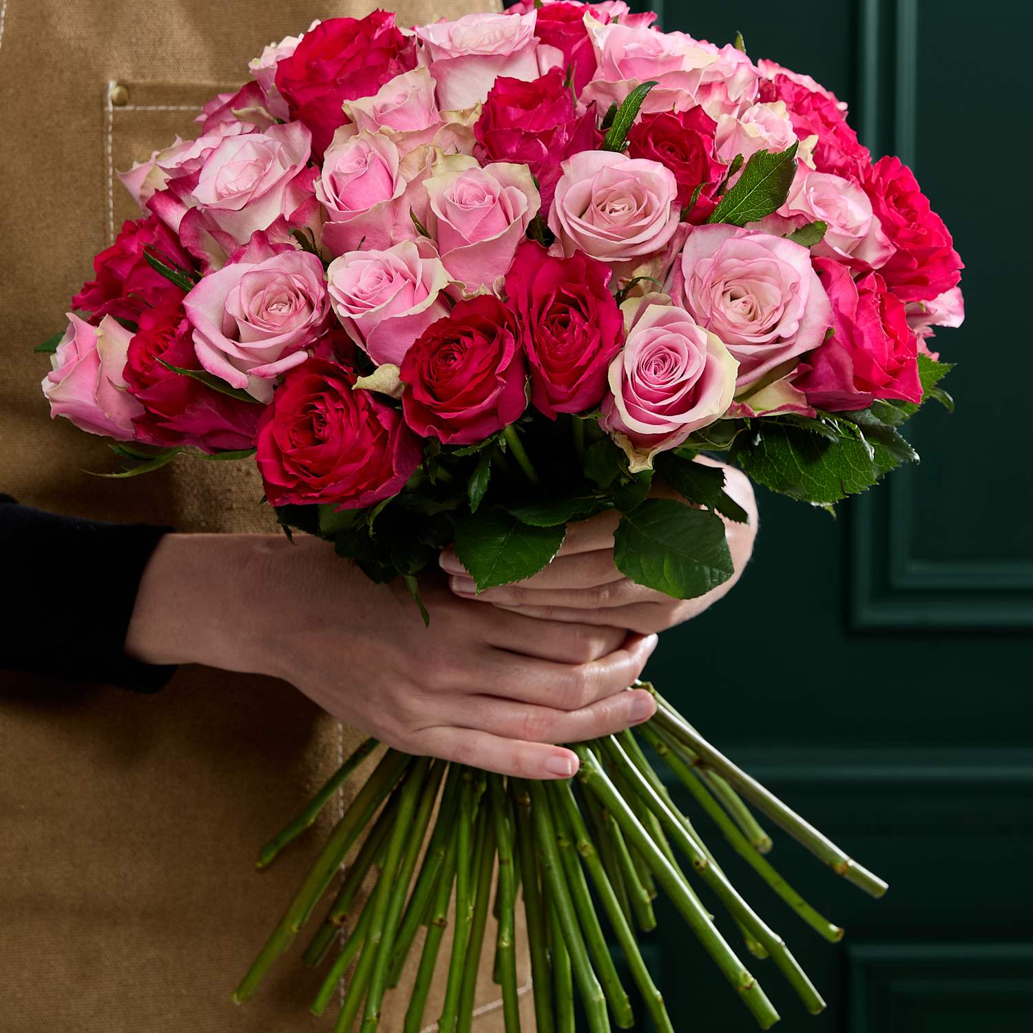 M&S Flower Market Large Vibrant Pink Mixed Rose Bouquet