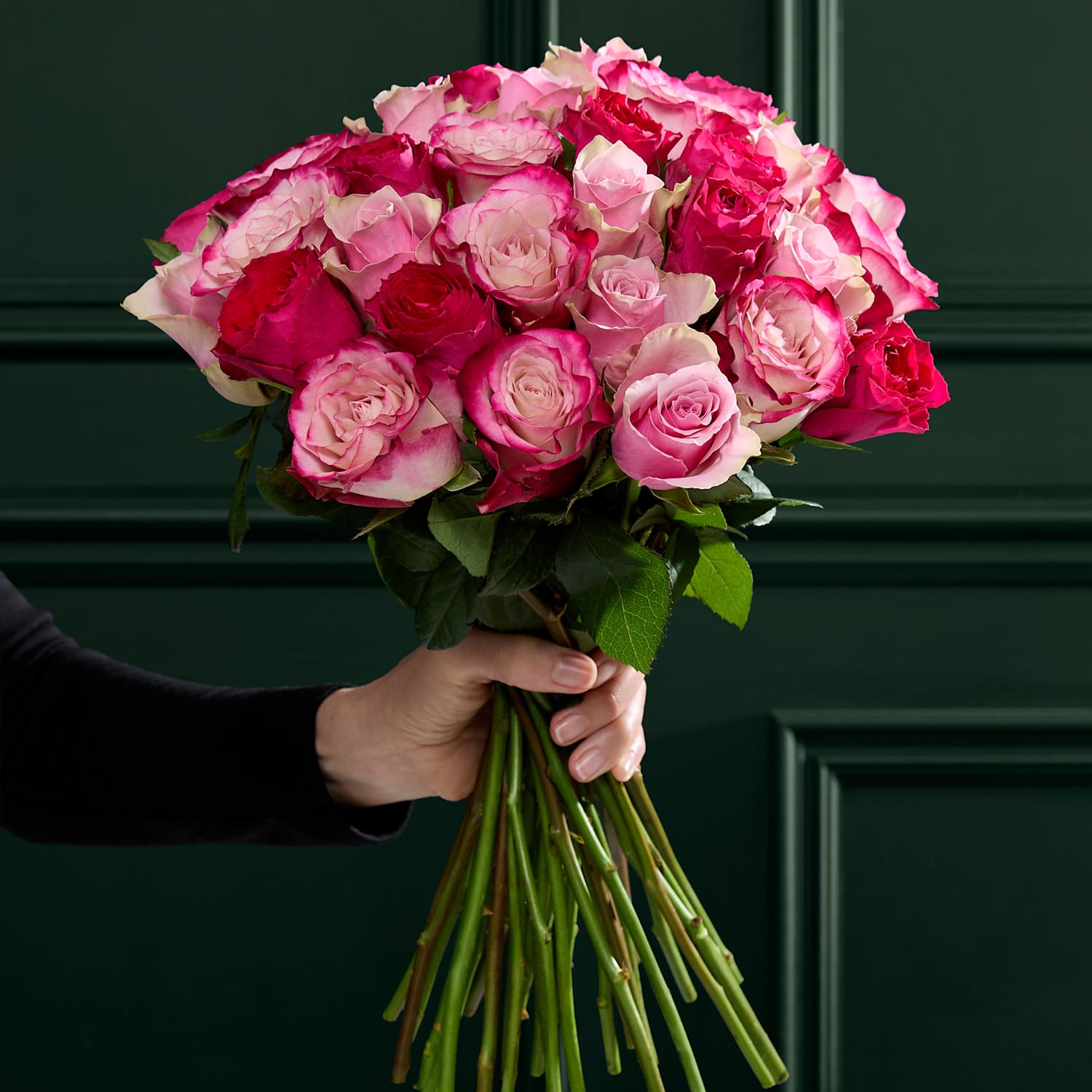 M&S Flower Market Medium Vibrant Pink Mixed Rose Bouquet