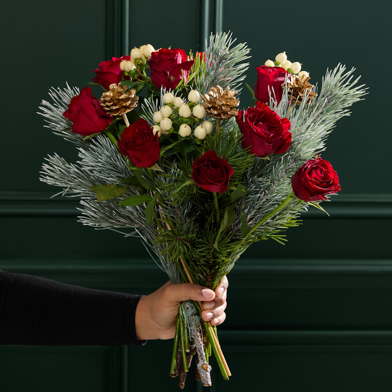 M&S Flower Market Festive Red Rose & Hypericum Bouquet