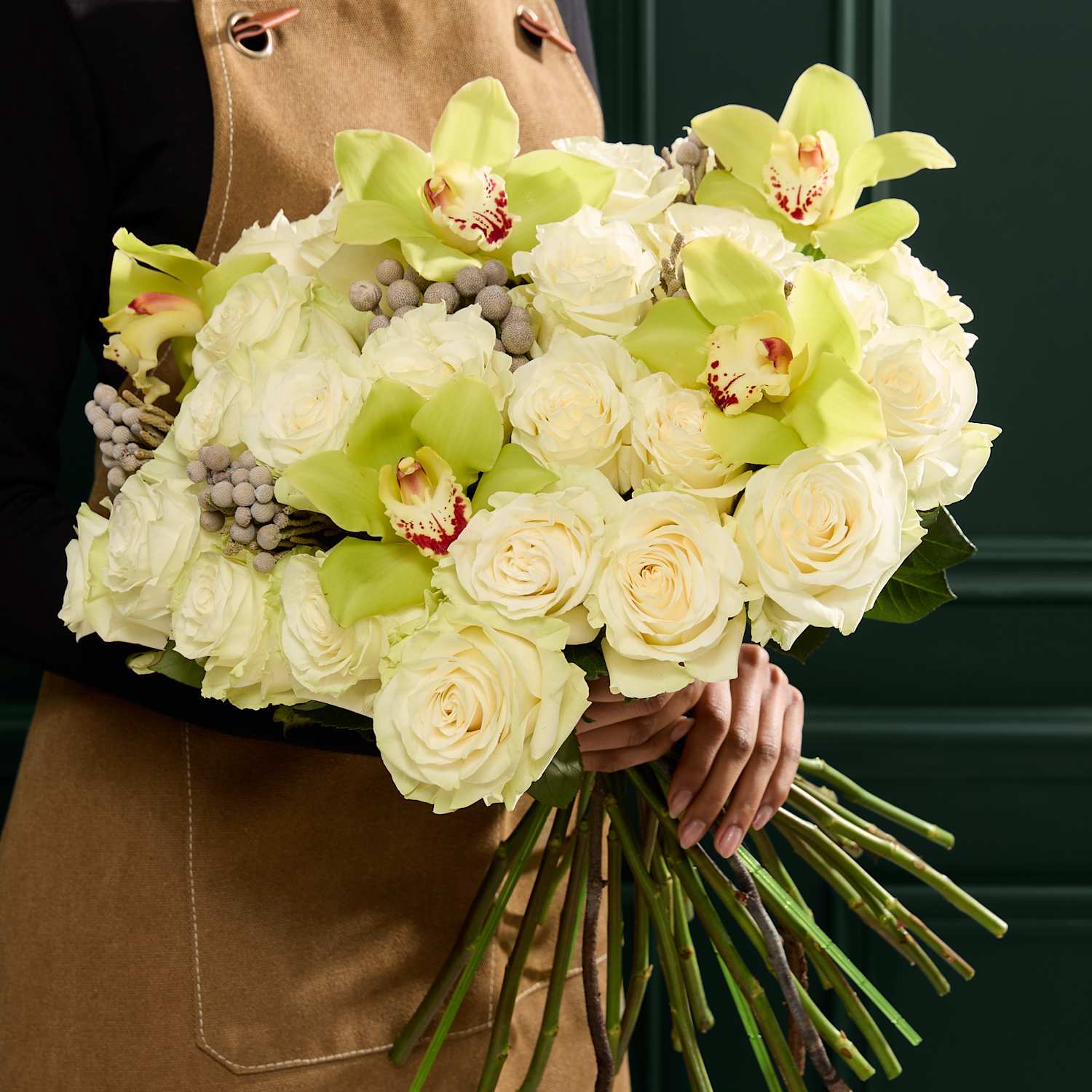M&S Flower Market Luxury White Rose & Orchid Bouquet