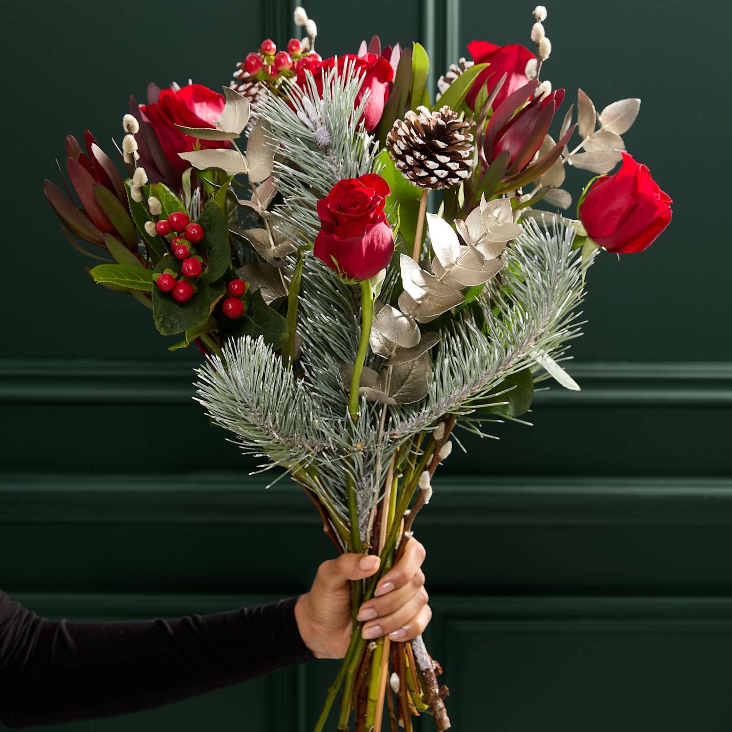 M&S Flower Market Festive Freedom Red Rose & Foliage Bouquet