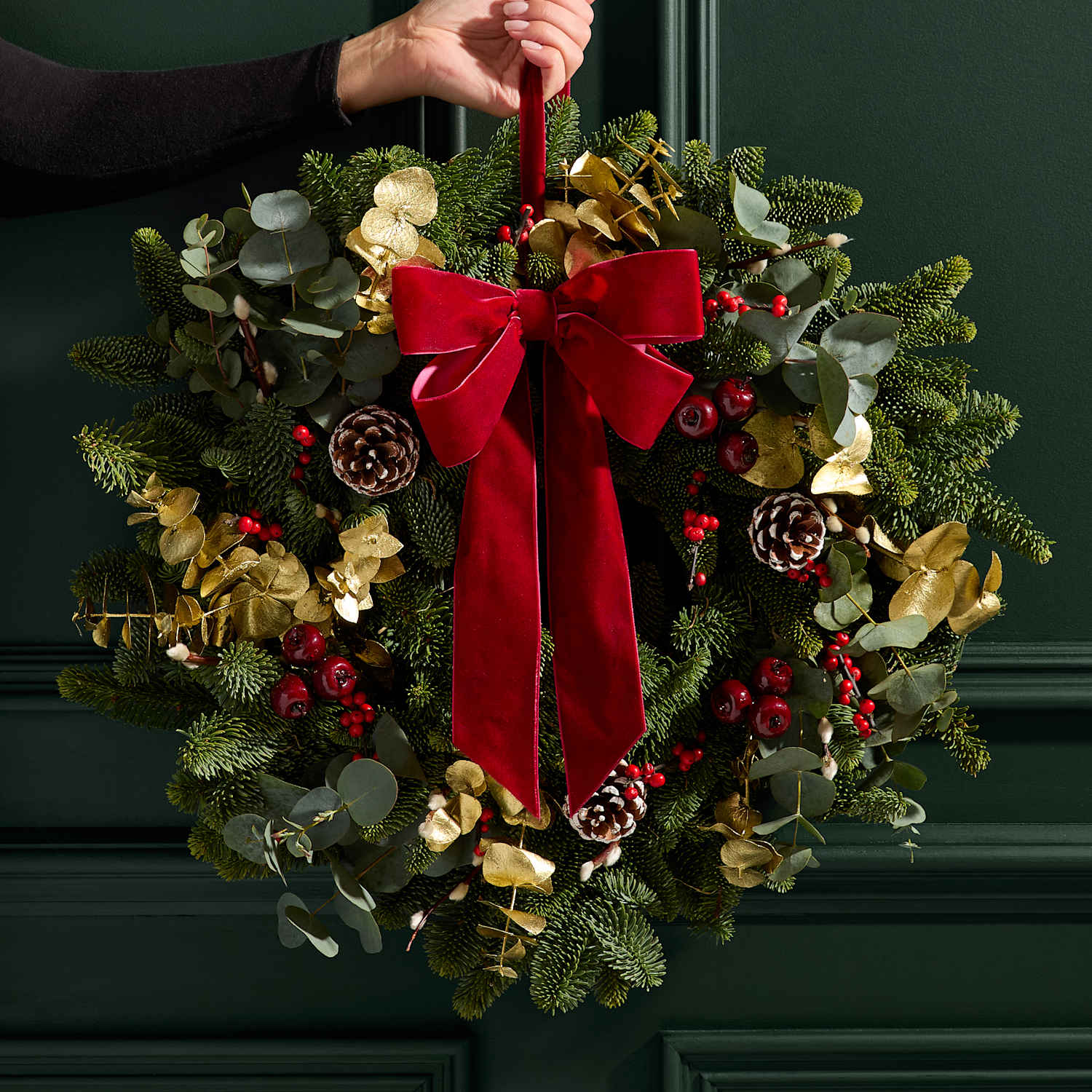M&S Flower Market Real Festive Red Wreath