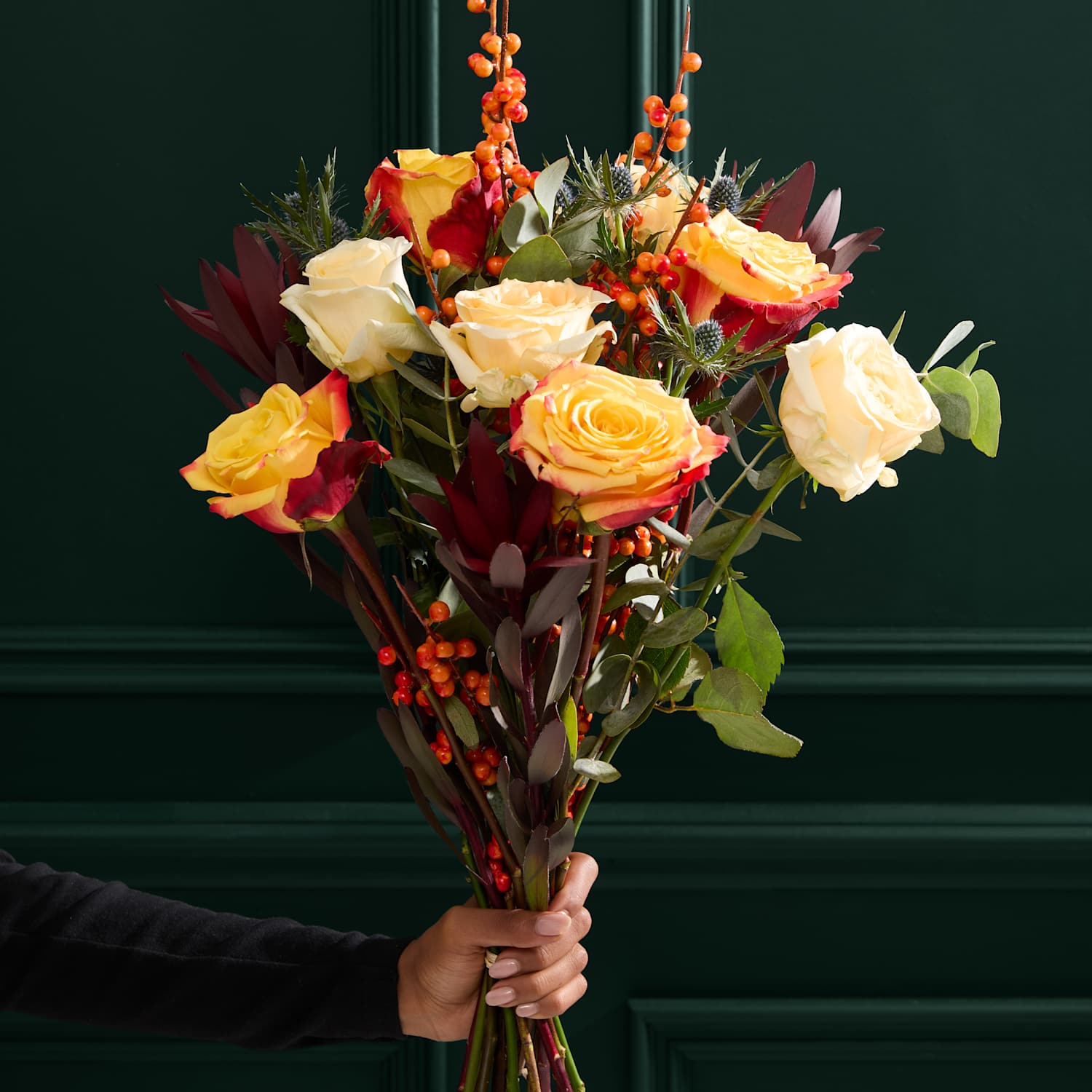 M&S Flower Market Seasonal Rose & Ilex Bouquet