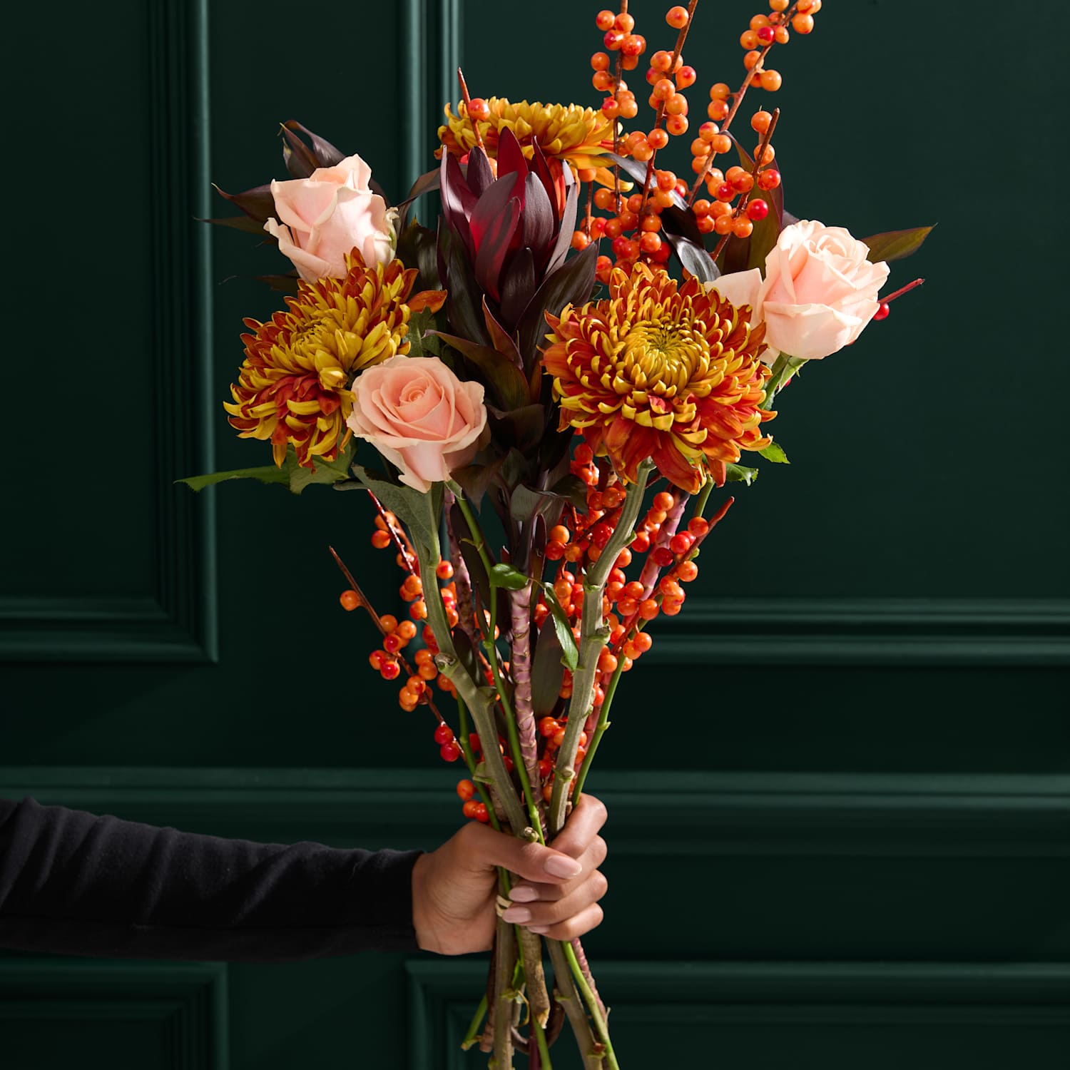 M&S Flower Market Orange Bloom & Ilex Bouquet