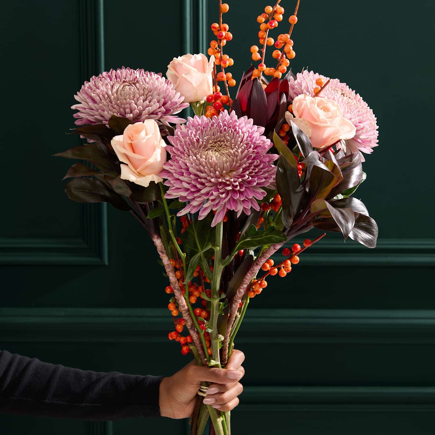 M&S Flower Market Purple Bloom & Ilex Bouquet