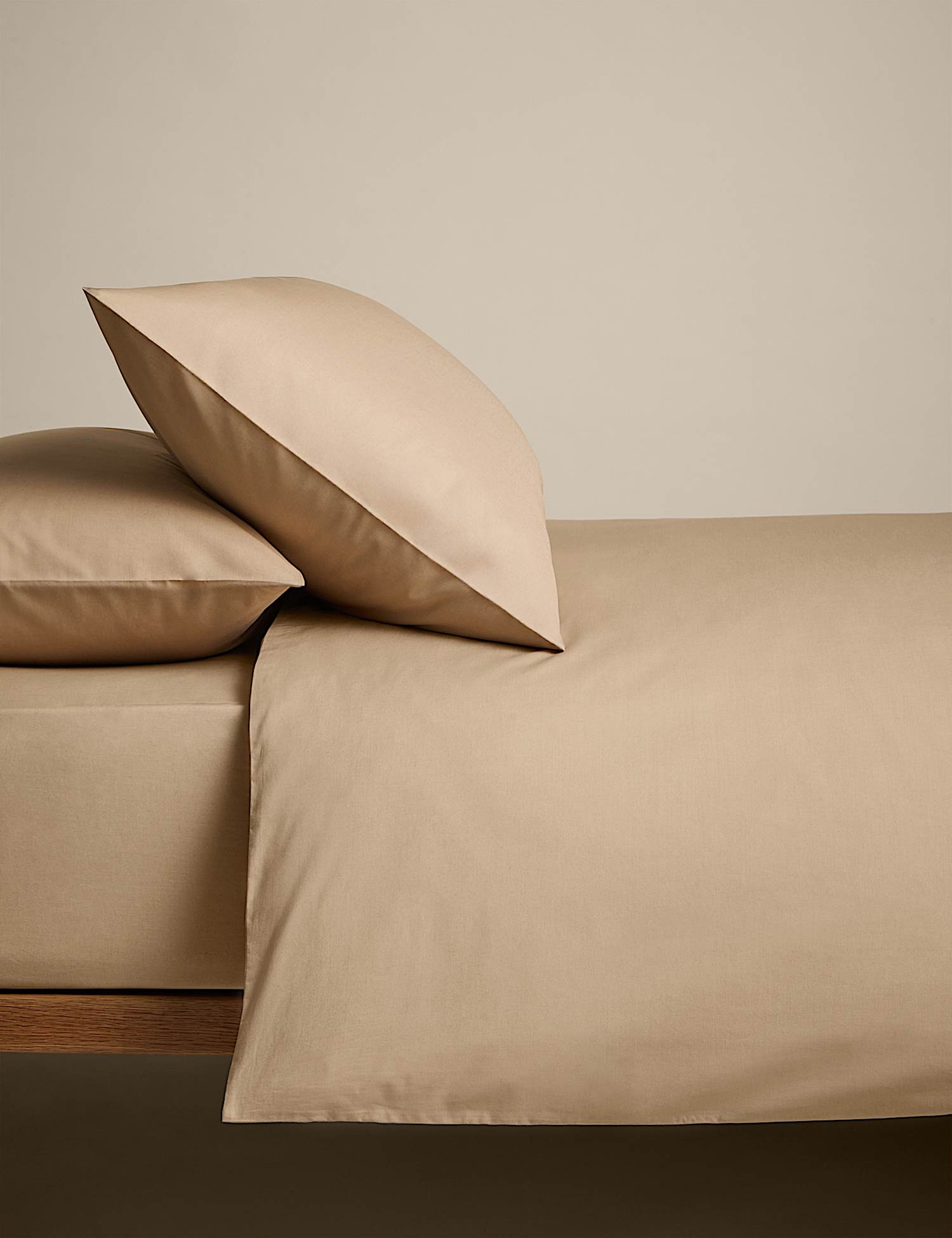 M&S Cotton Rich Bedding Set, Biscuit