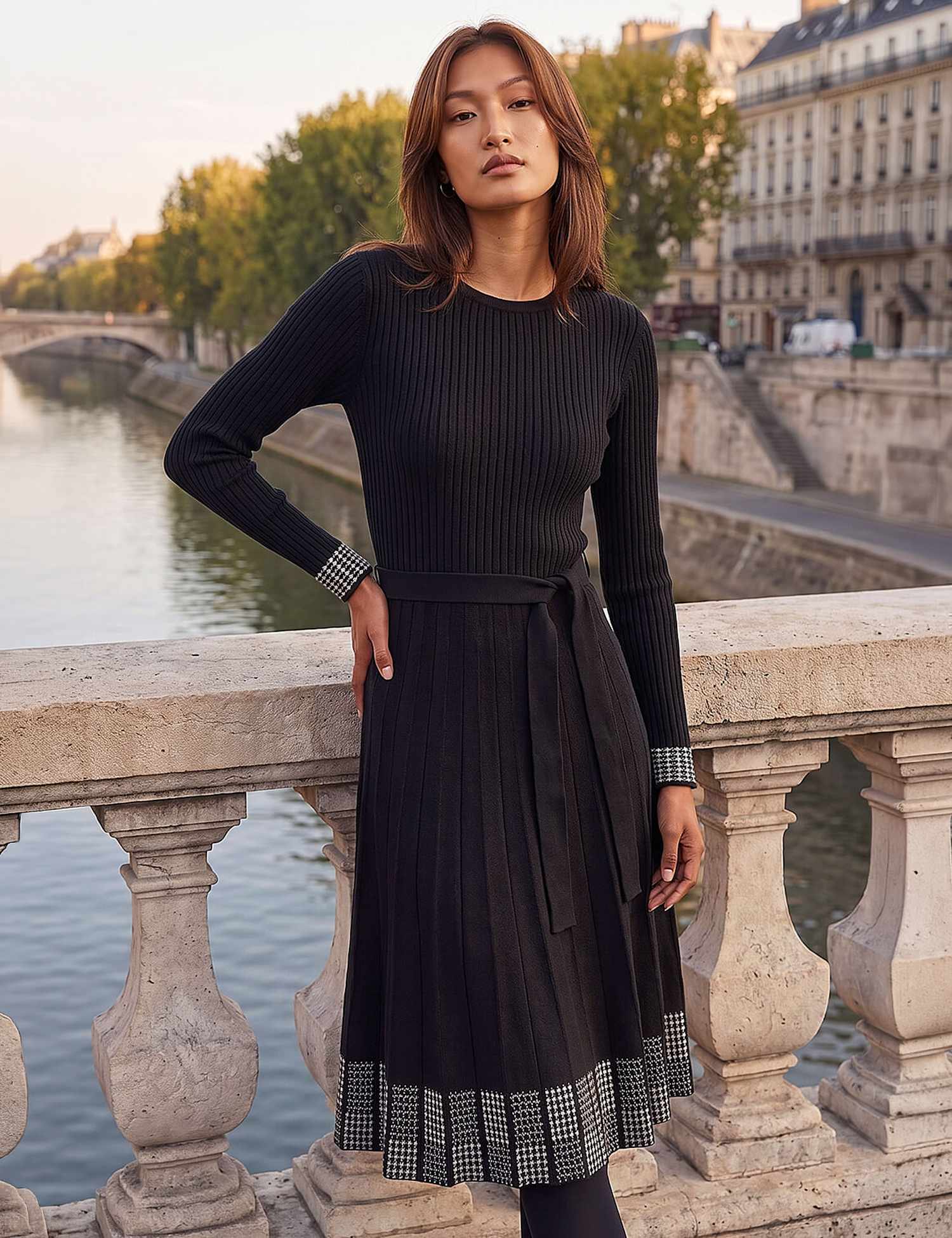 Zip Up Collared Knitted Dress by Roman at M&S