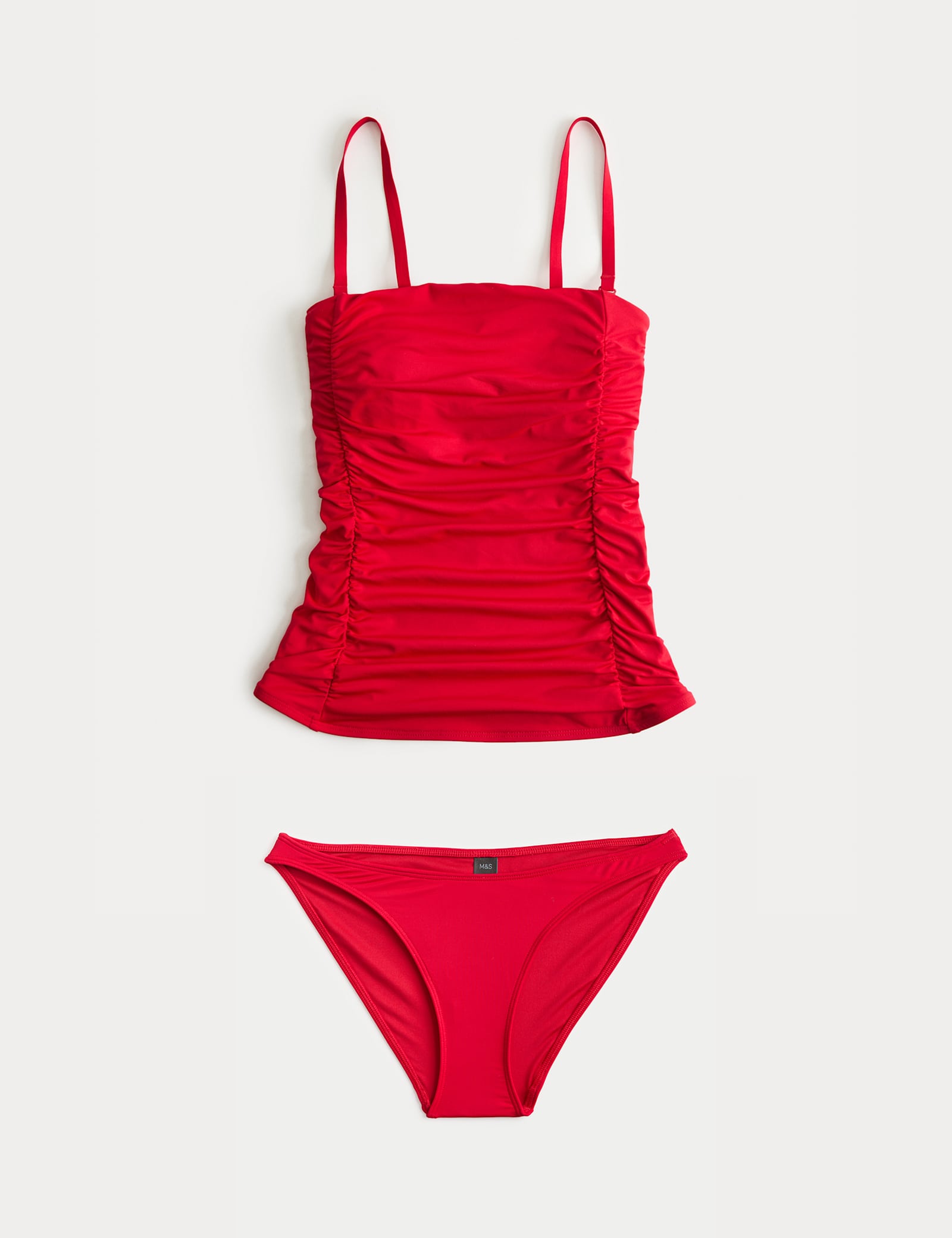 Square Neck Tummy Control Ruched Tankini Set - image 3