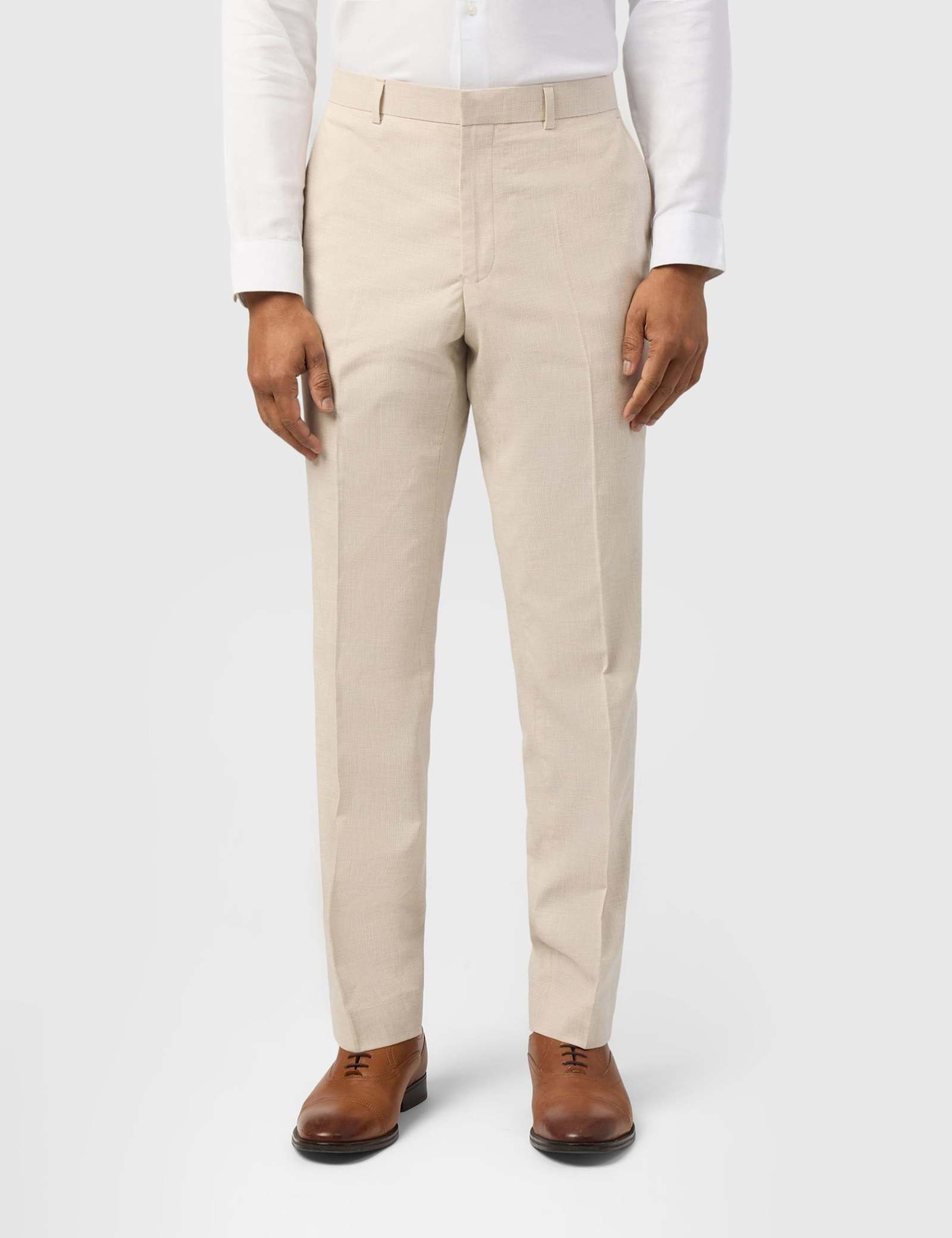 Slim Fit Linen Blend Check Suit - image 2