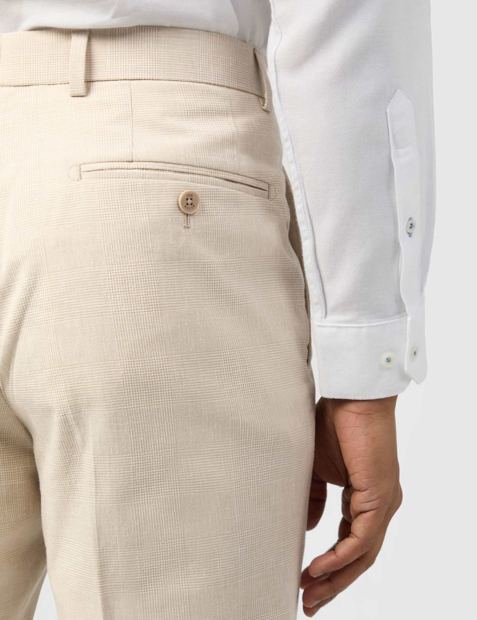 Slim Fit Linen Blend Check Suit - image 4