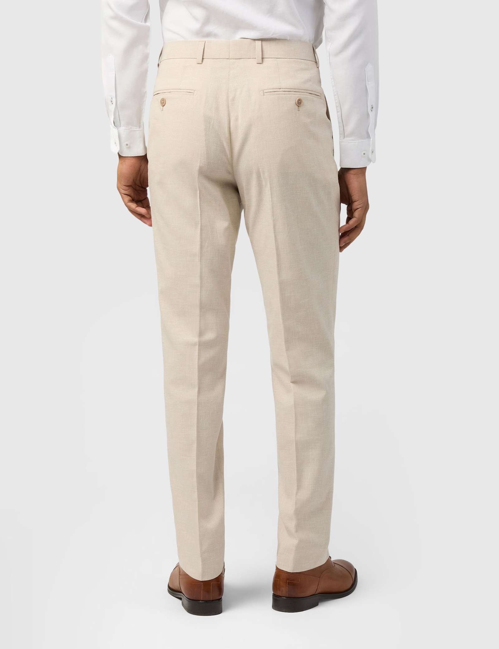 Slim Fit Linen Blend Check Suit - image 5