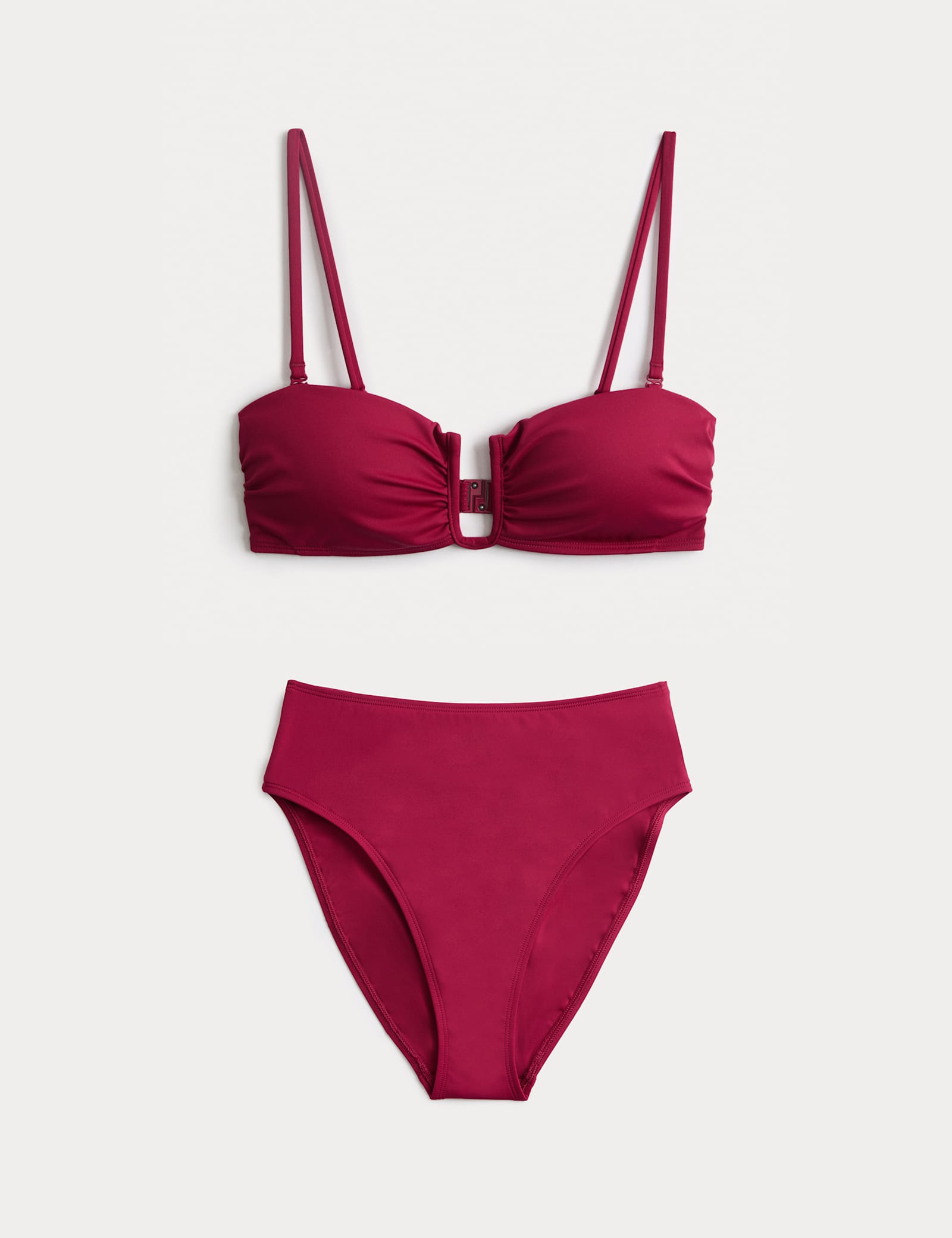 Padded U-Notch Bandeau Bikini Set - image 3