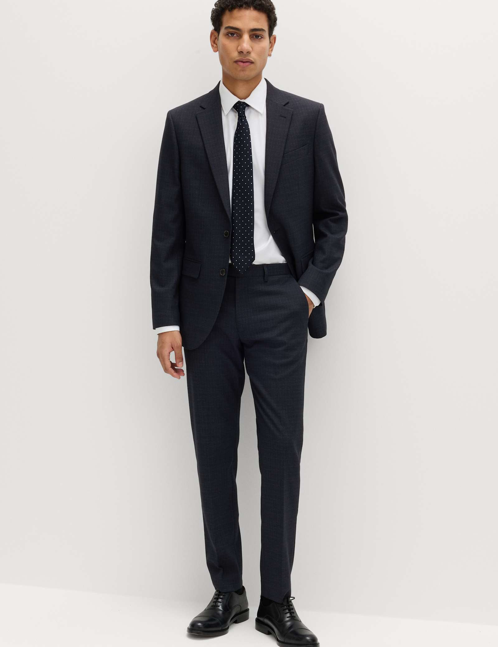 3 Piece Slim Fit Textured Stretch Suit - image 5