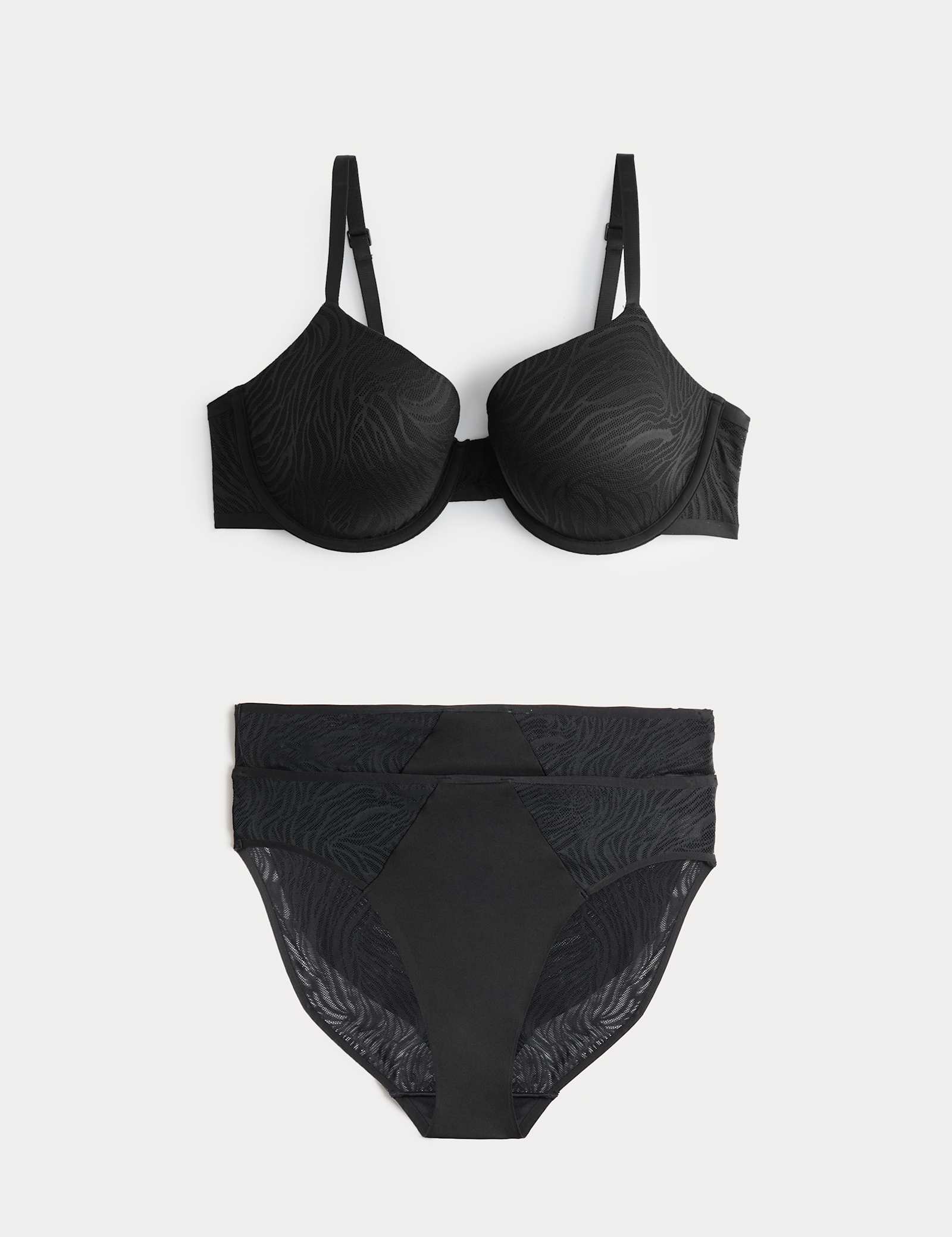 Body Lace Wired Demi Cup Bra Set A-E - image 2