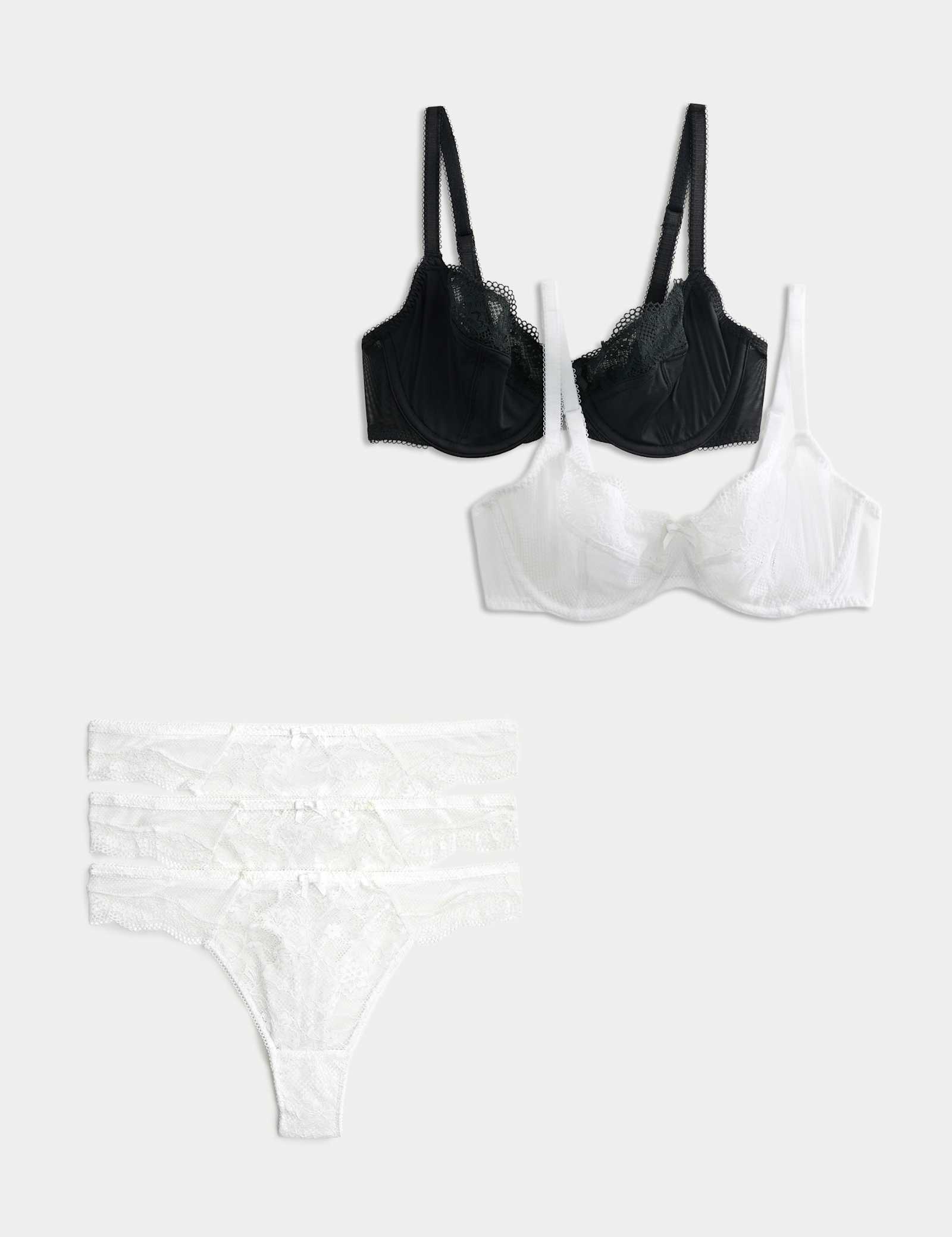 2 Pack Jasmine Lace Wired Balcony Bras Set A-E - image 2