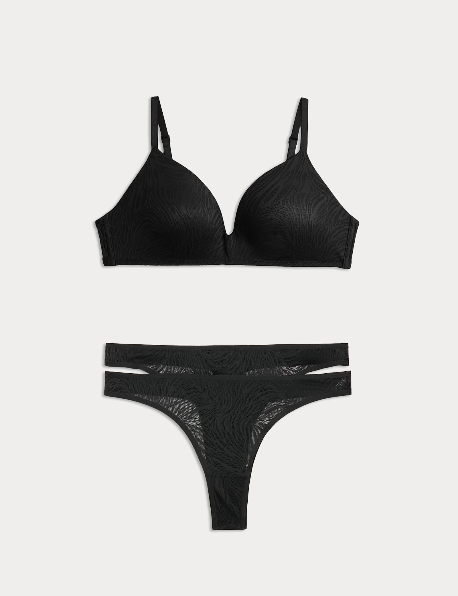 Body Lace Non Wired Plunge Bra Set A-E - image 3