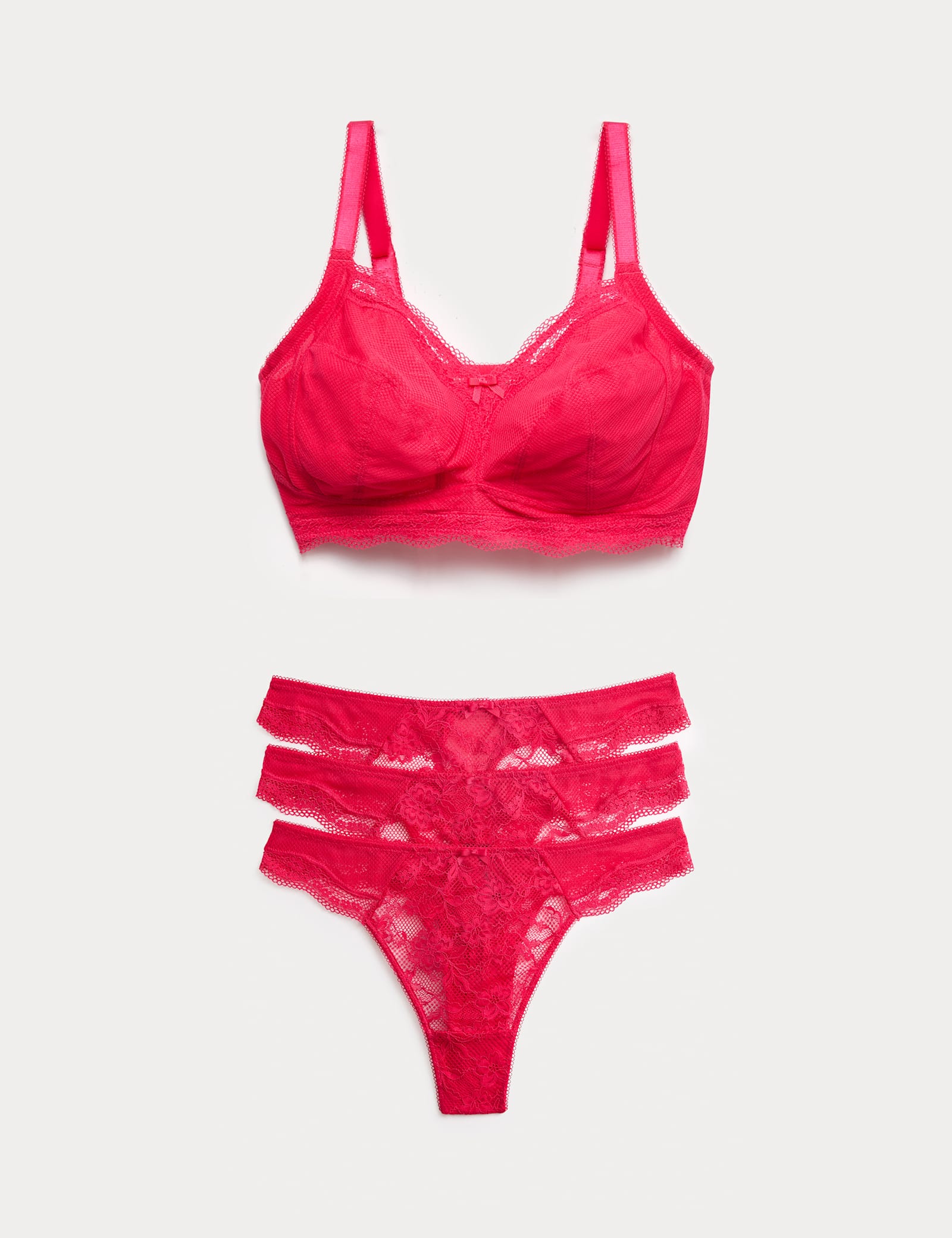 Jasmine Lace Trim Non Wired Bralette Set F+ - image 2