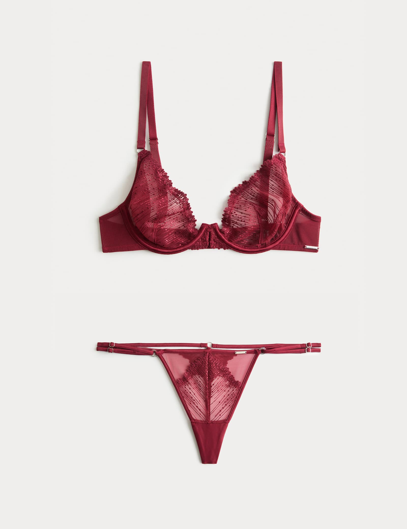 Florence Embroidery Wired Plunge Bra Set A-E - image 2