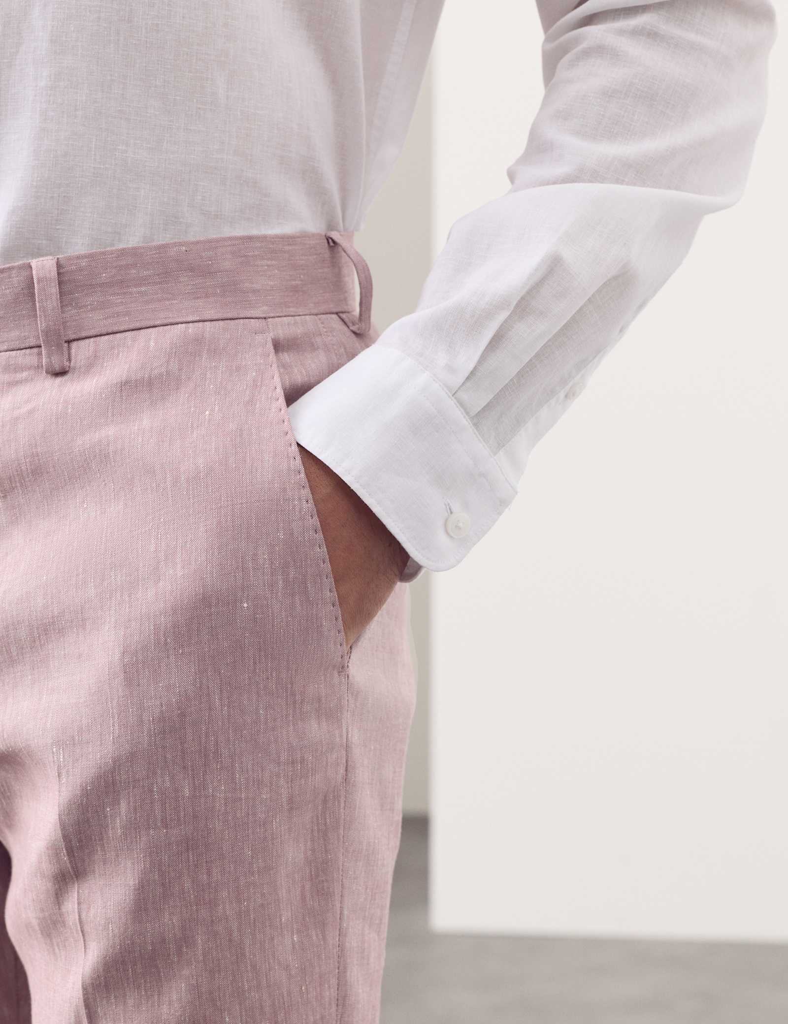 2 Piece Tailored Fit Italian Performance Linen Blend Suit - image 4