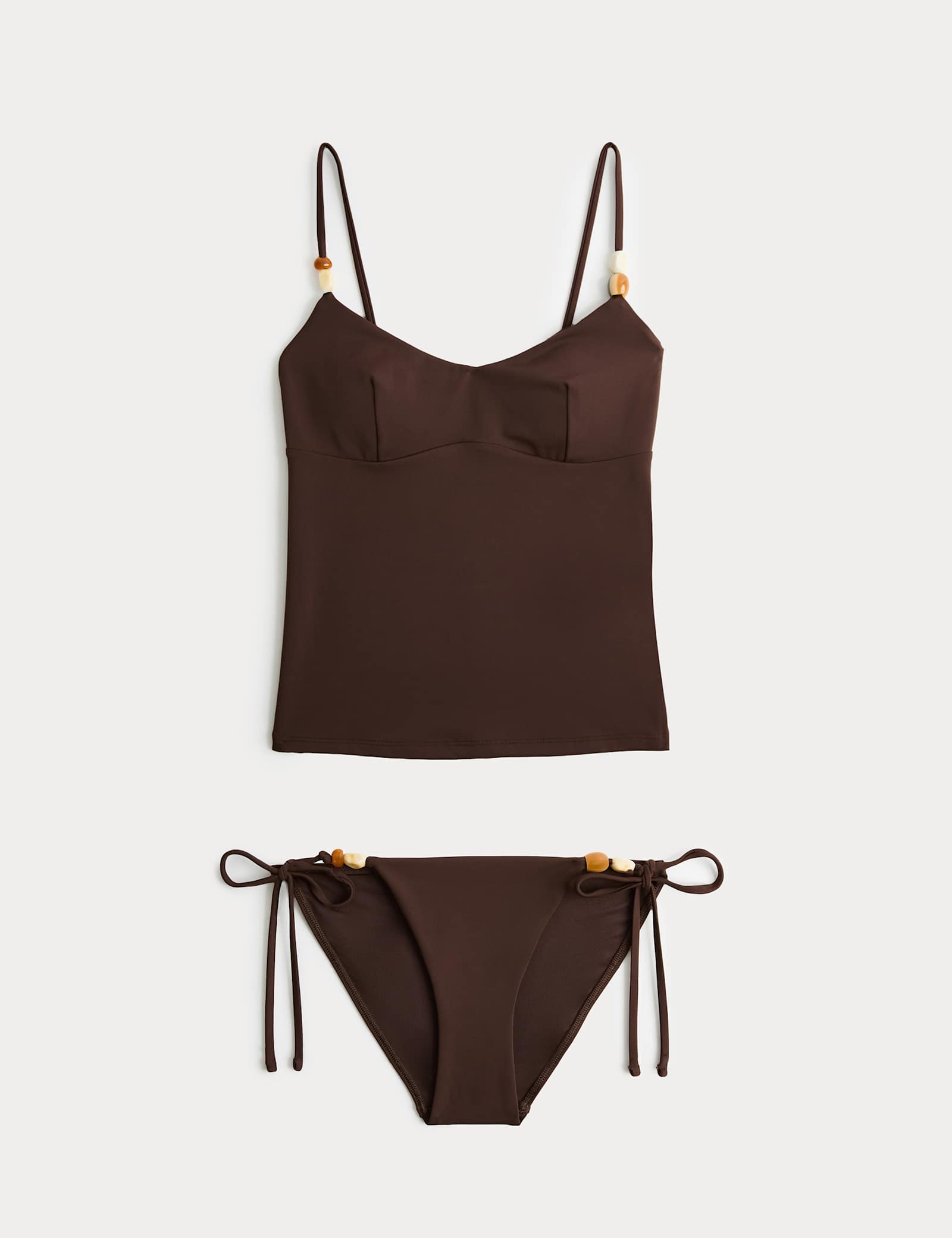 Bead Detail Scoop Neck Tankini Set - image 2