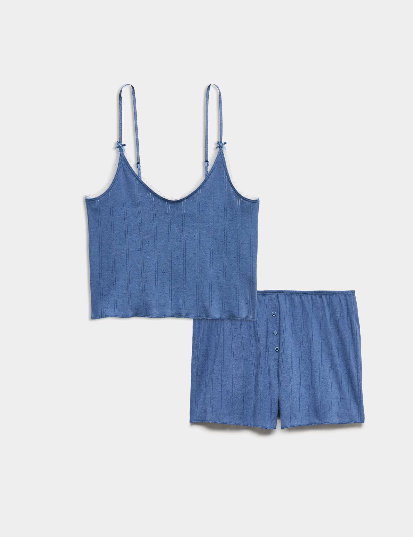 Pure Cotton Pointelle Cami Pyjama Top Set - image 2
