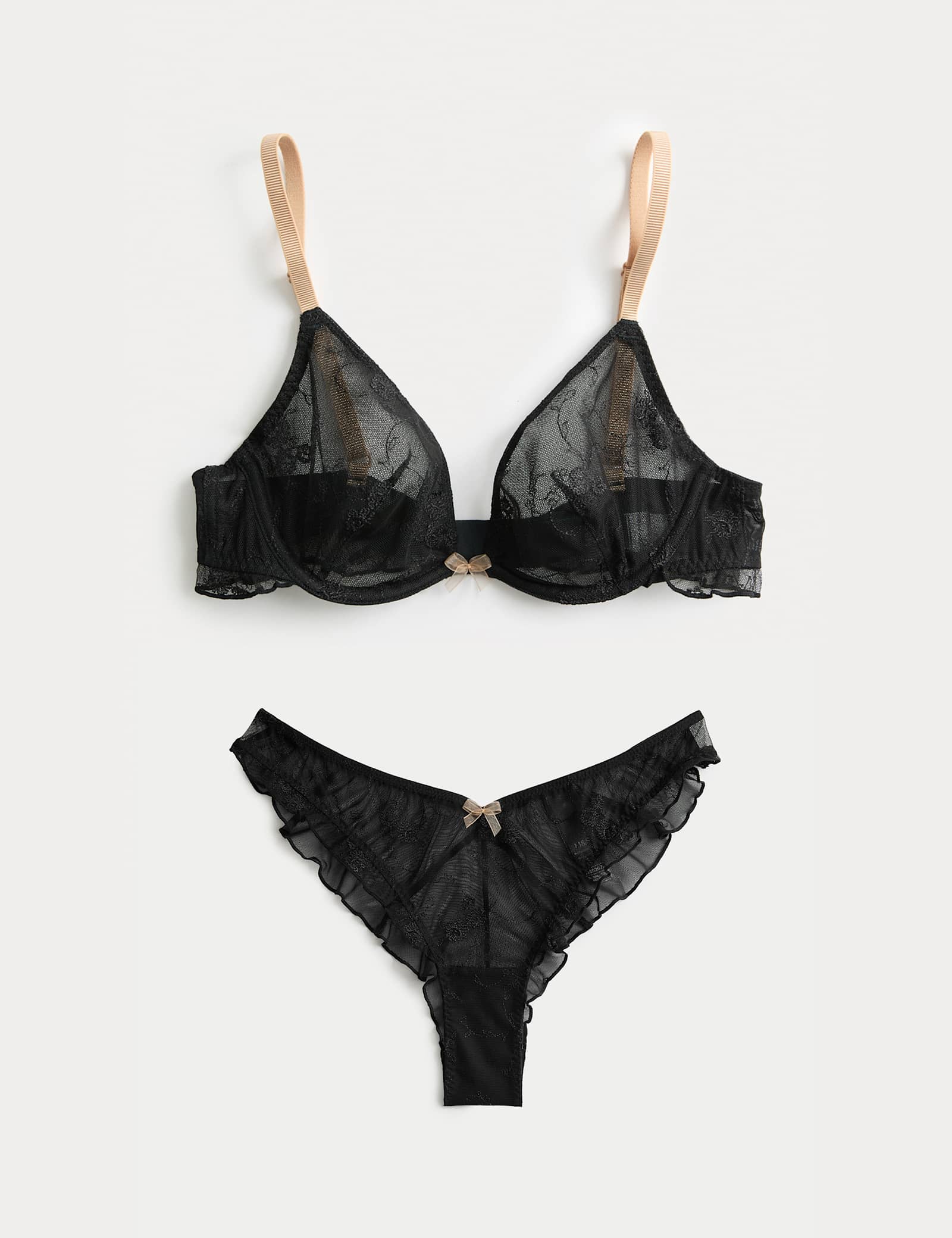 Helena Embroidered Wired Plunge Bra Set A-E - image 5