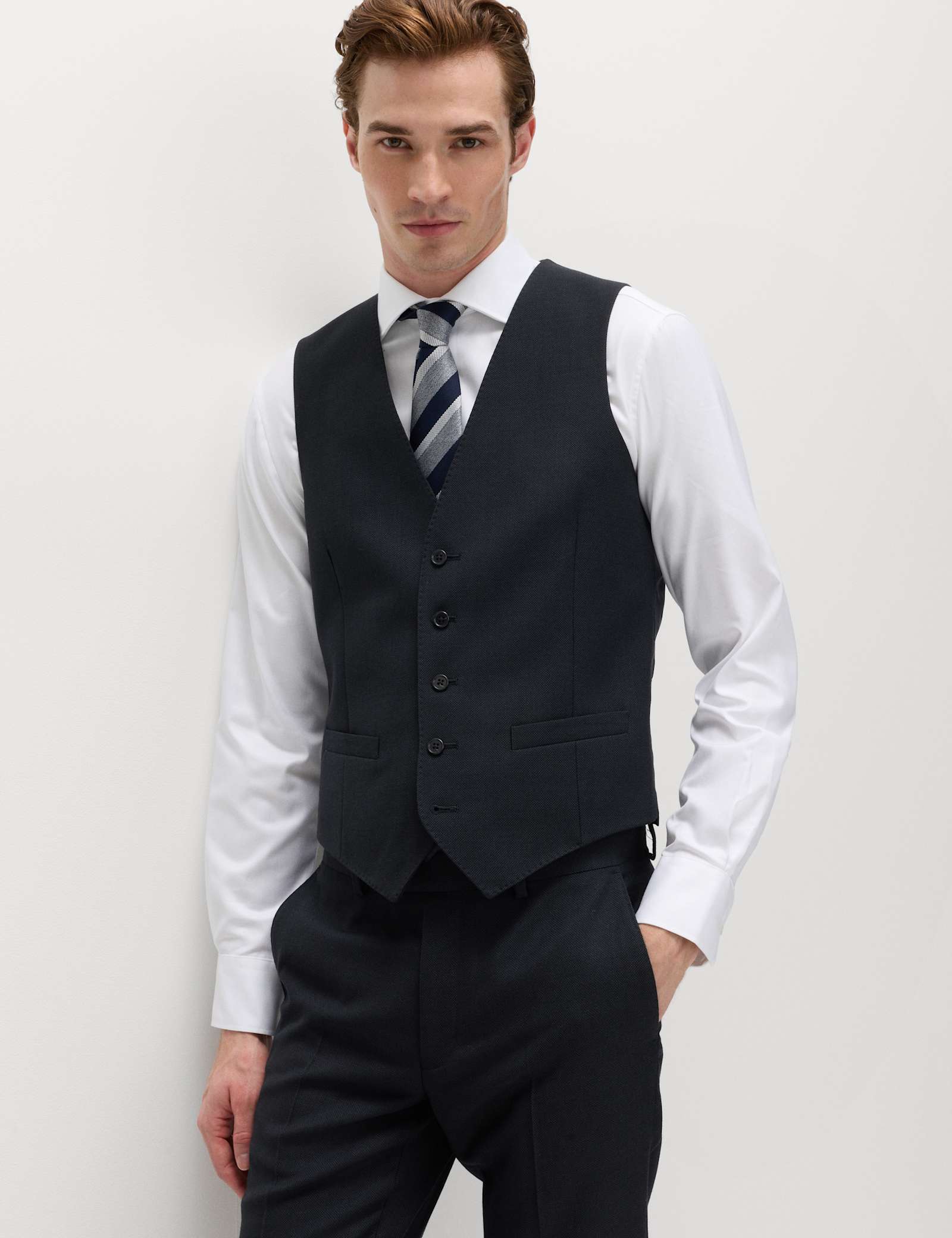 3 Piece Slim Fit Pure Wool Suit - image 5