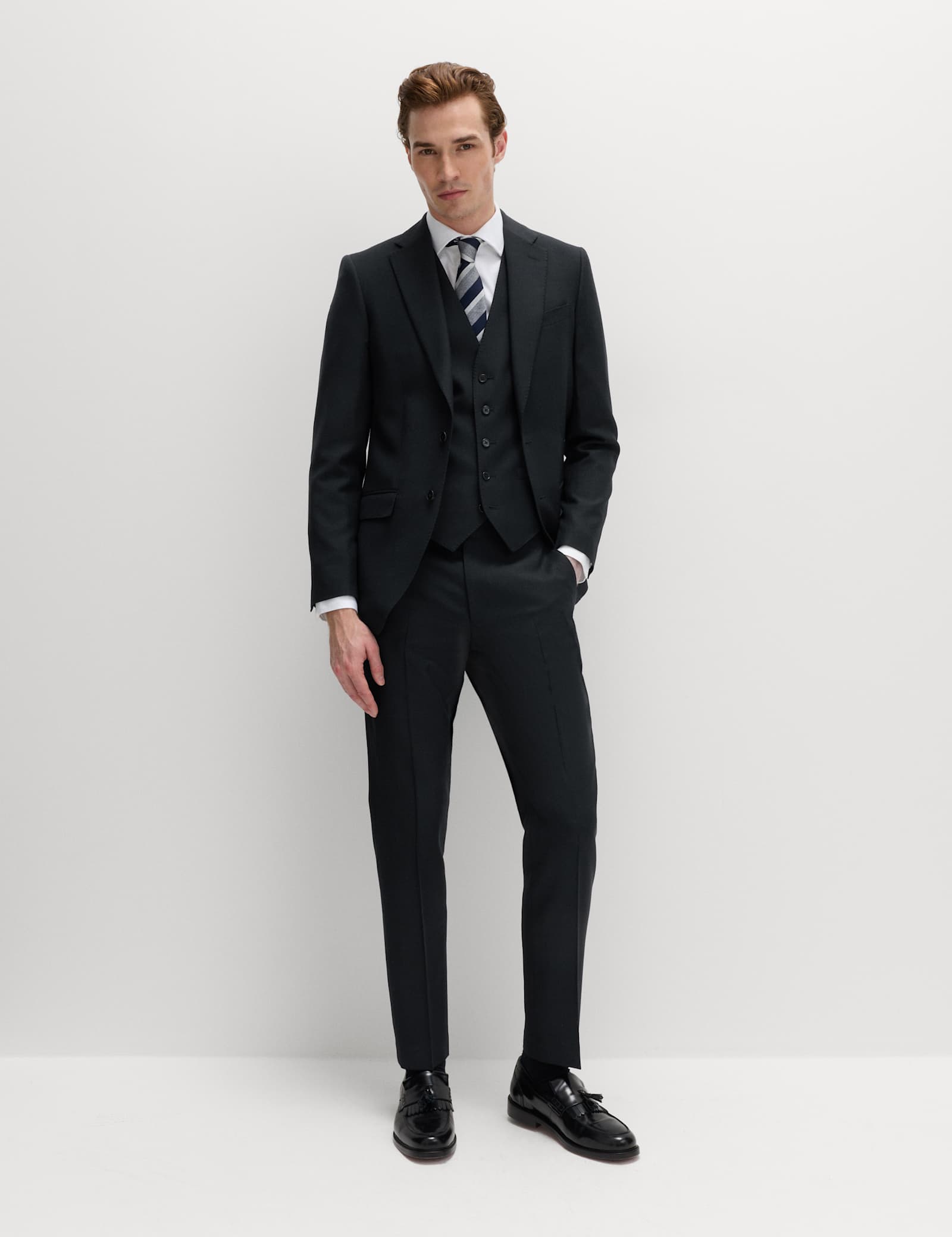 3 Piece Slim Fit Pure Wool Suit - image 2
