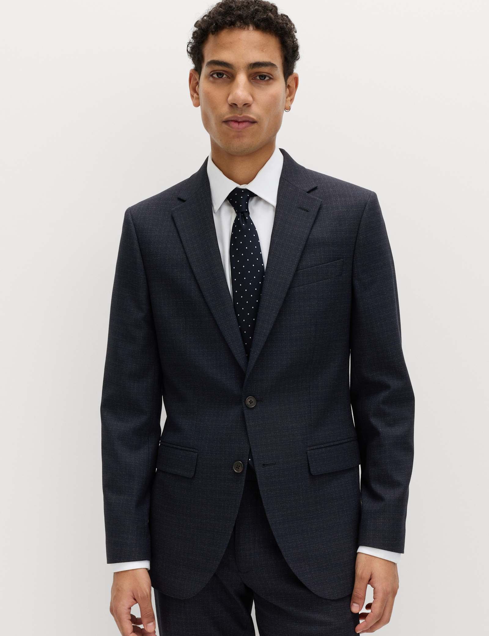 2 Piece Slim Fit Textured Stretch Suit - image 2