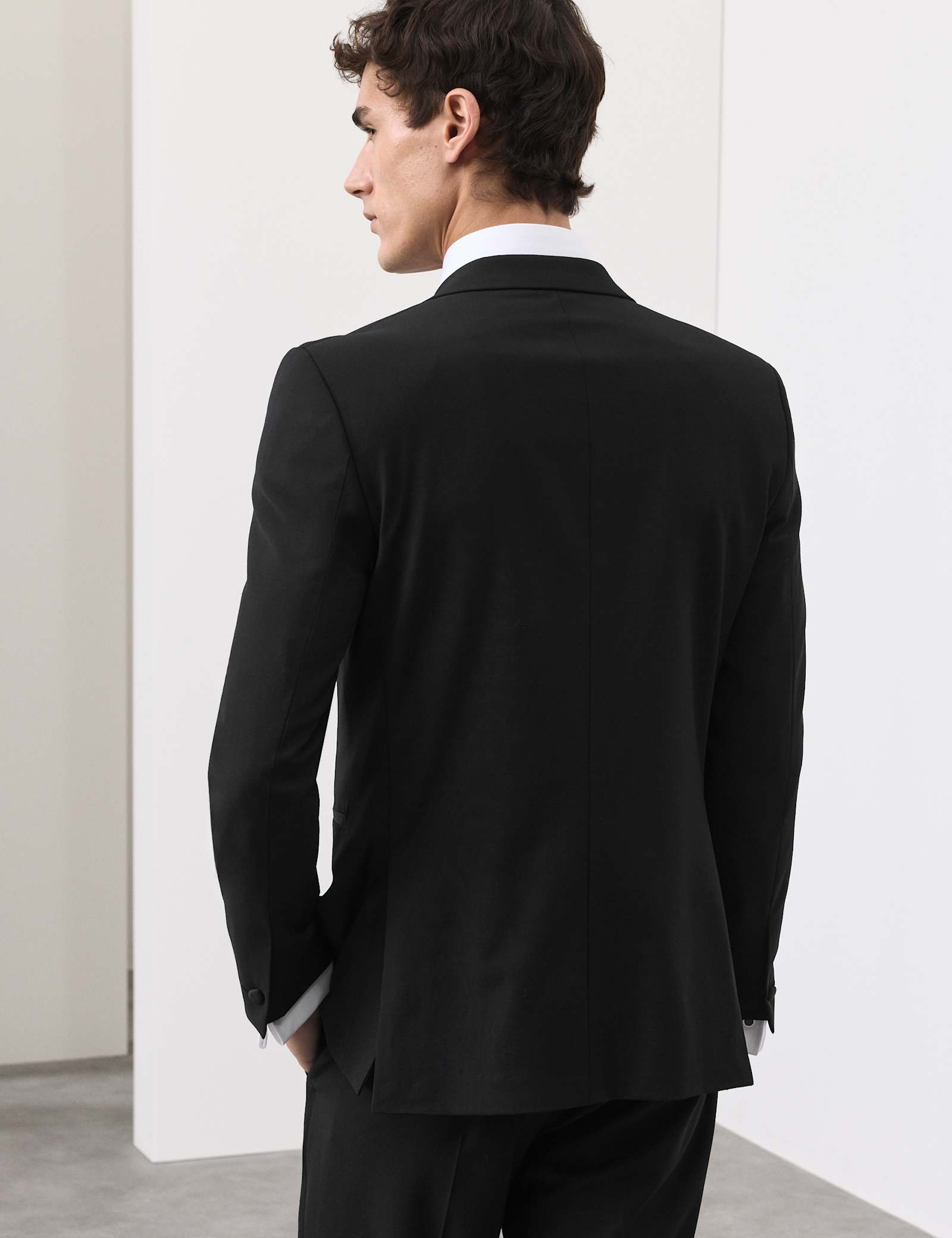2 Piece Tailored Fit Wool Blend Tuxedo Suit - image 5