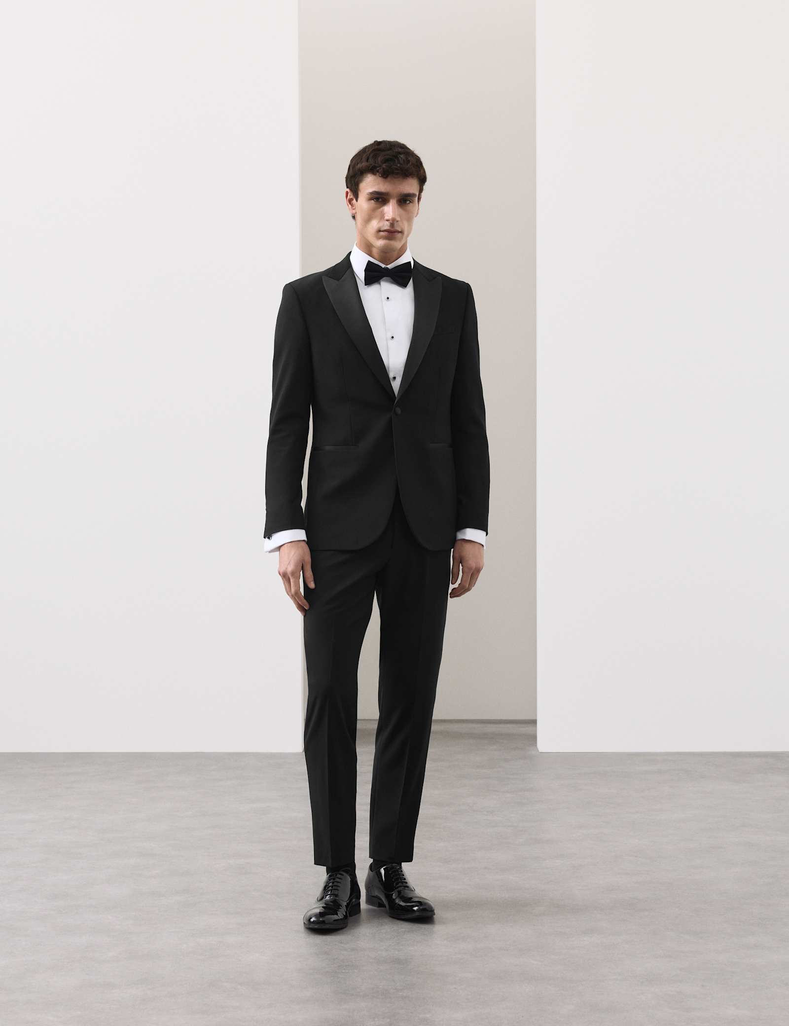 2 Piece Tailored Fit Wool Blend Tuxedo Suit - image 2