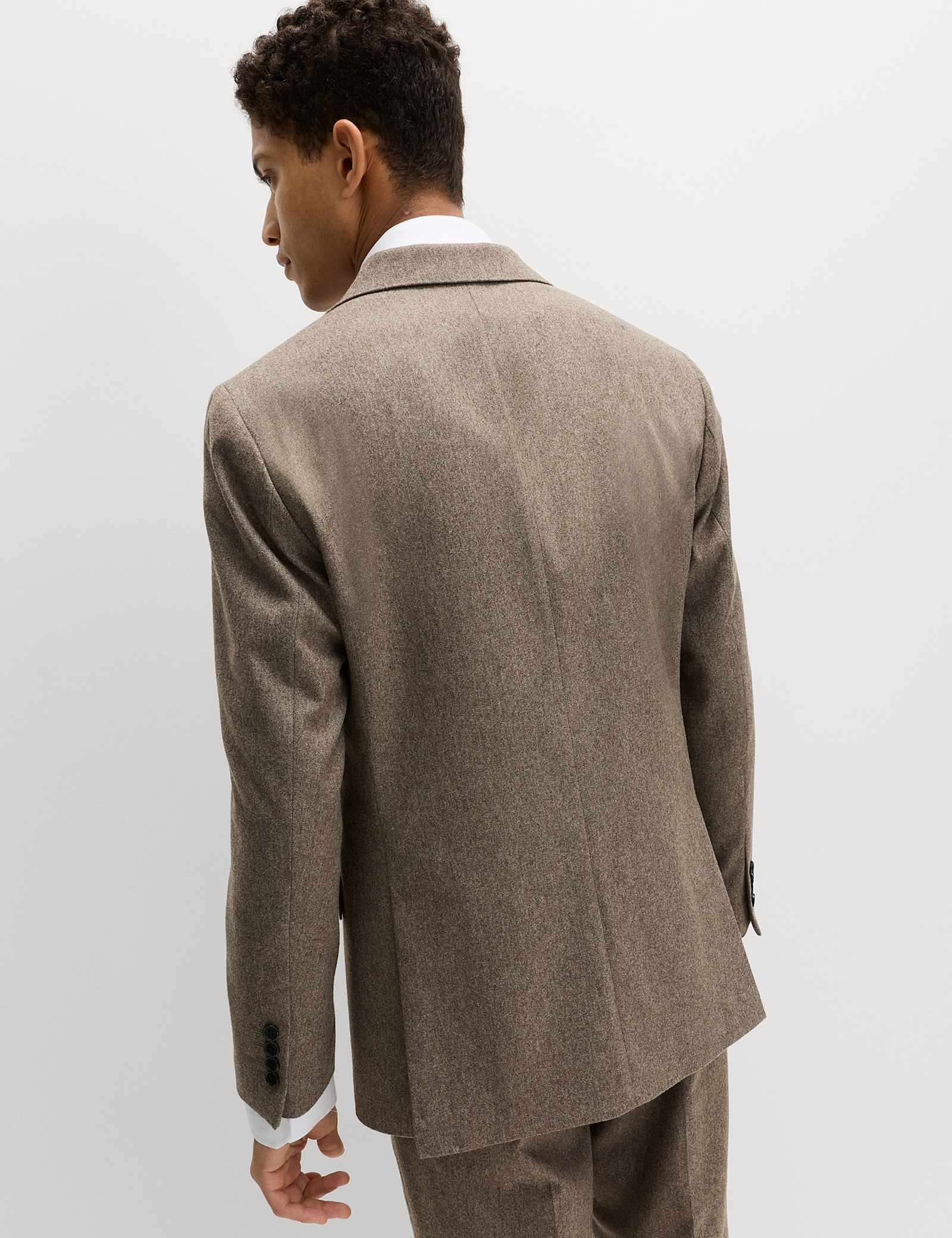 2 Piece Tailored Fit Italian Wool Rich Tweed Suit - image 3
