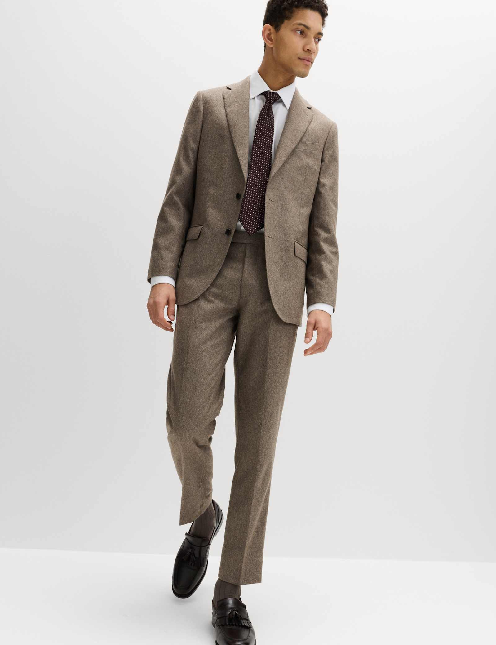 2 Piece Tailored Fit Italian Wool Rich Tweed Suit - image 2