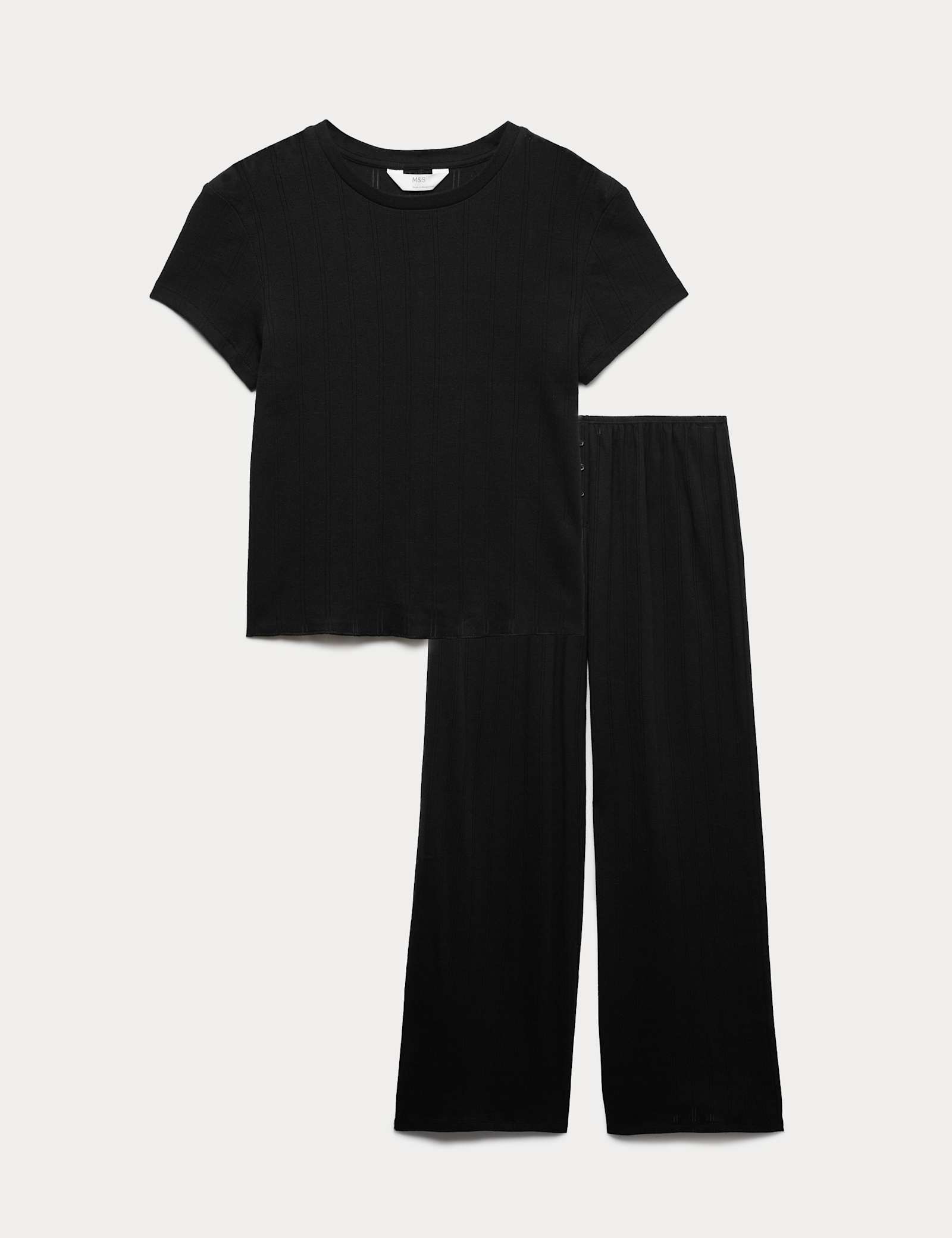 Pure Cotton Pointelle Pyjama Top Set - image 2