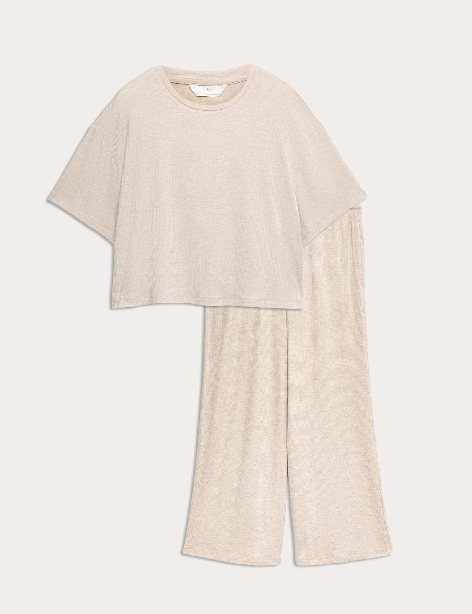 Modal Rich Ribbed Pyjama Top Set - image 2