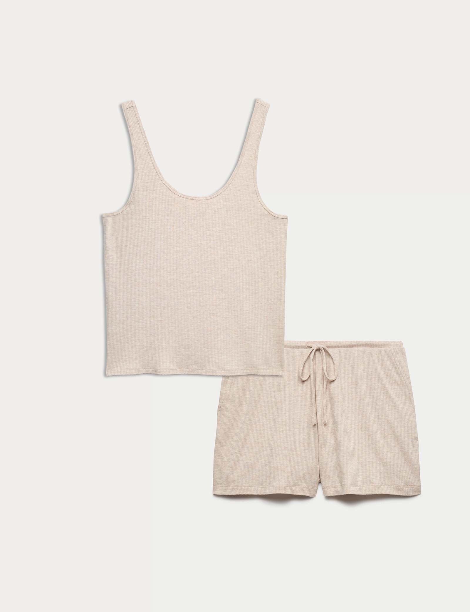 Modal Rich Ribbed Cami Pyjama Top Set - image 2