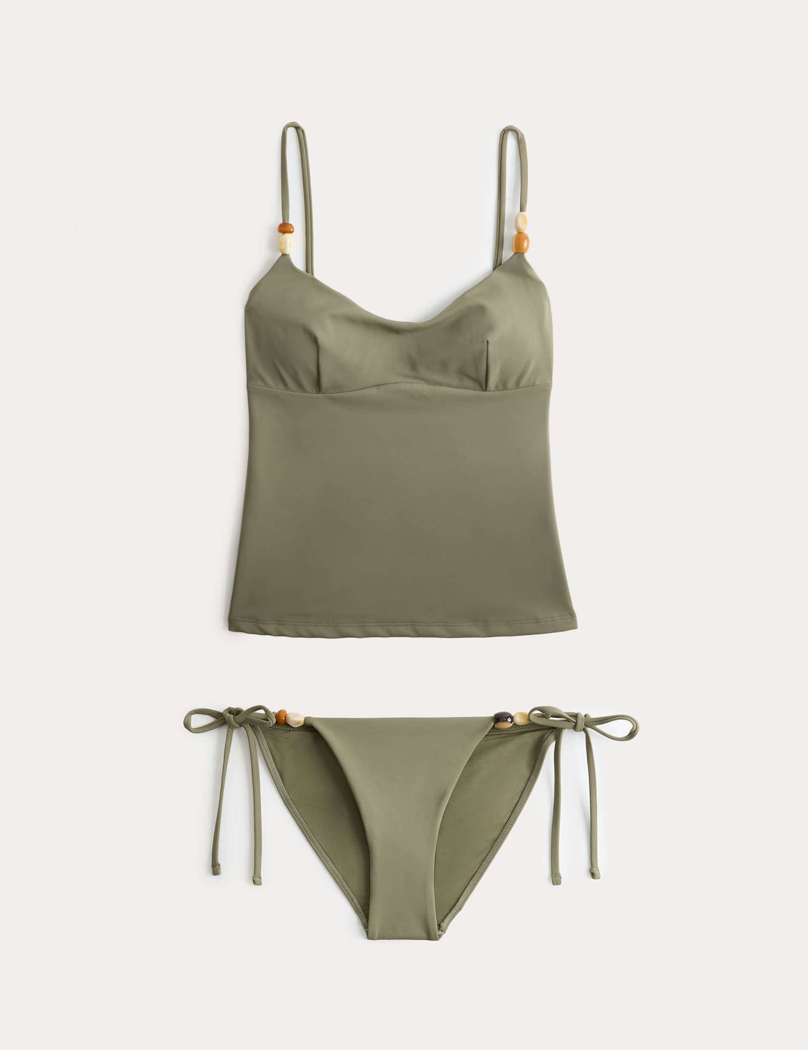 Bead Detail Scoop Neck Tankini Set - image 3