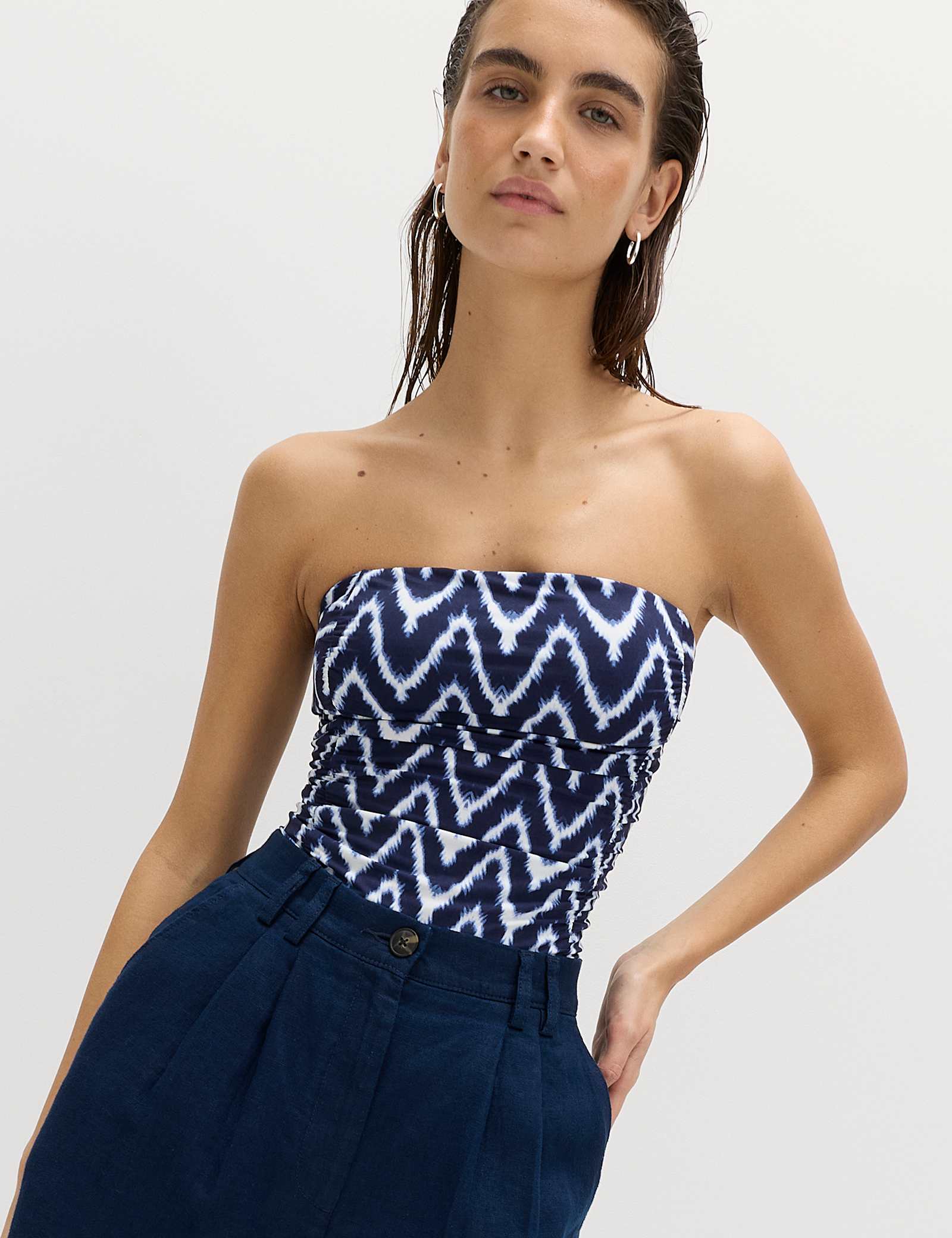 Tummy Control Printed Ruched Tankini Set - image 2