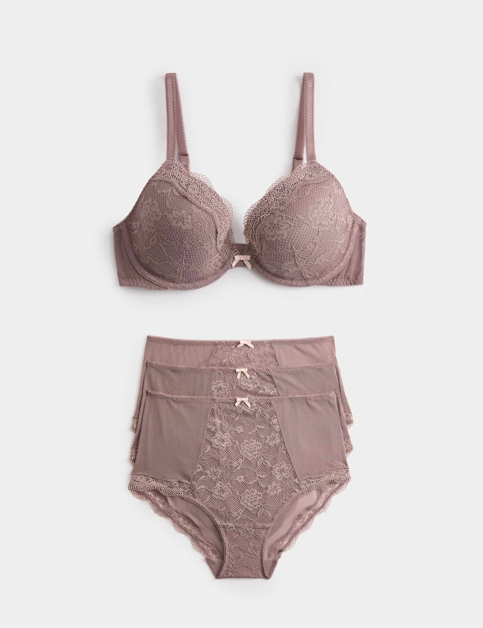 Jasmine Lace Wired Plunge Bra Set A-E - image 3