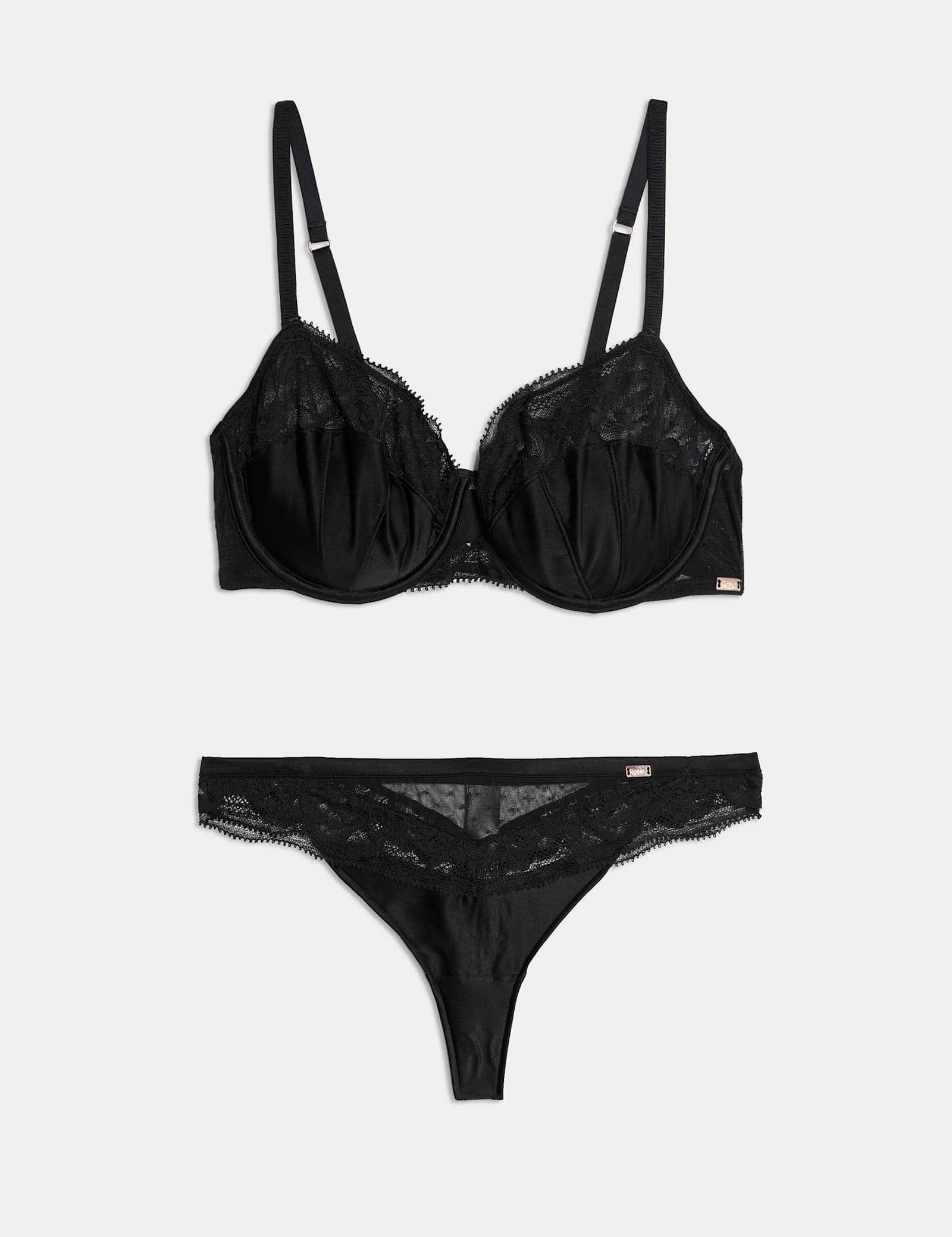 Silk & Lace Wired Balcony Bra Set - image 3