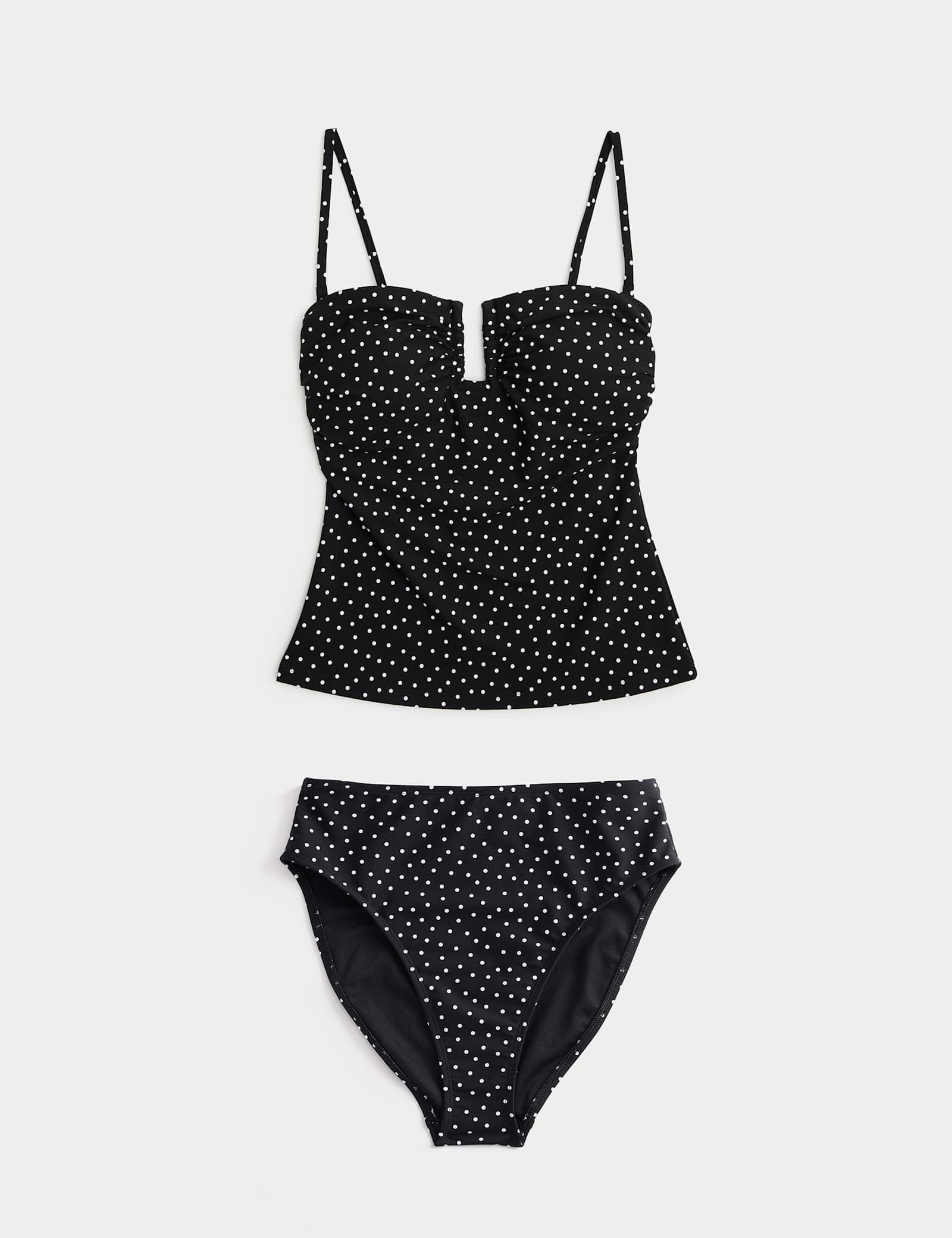 Spot Print Padded U-Wire Tankini Set - image 2