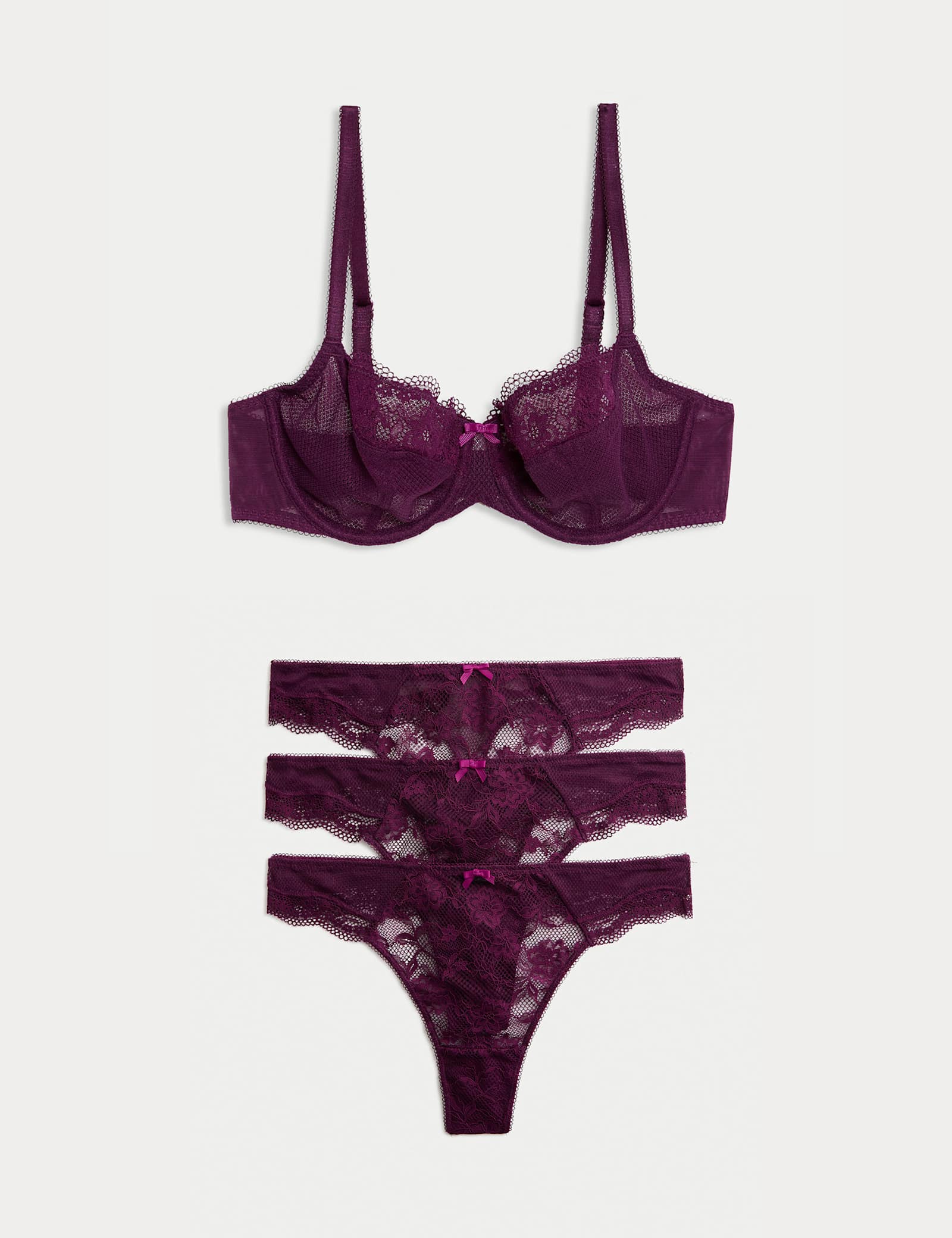 Jasmine Lace Wired Balcony Bra Set A-E - image 4