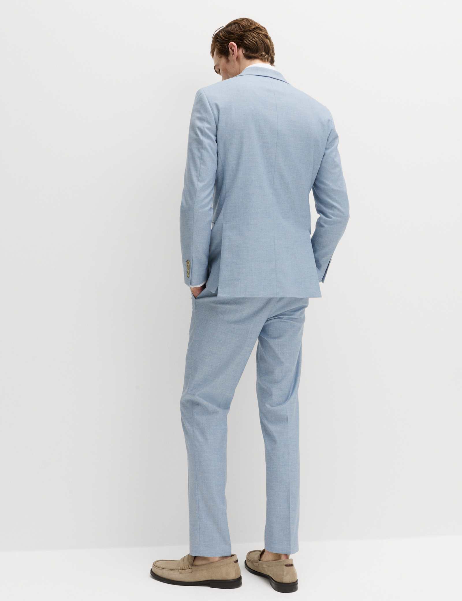2 Piece Slim Fit Textured Stretch Suit - image 3