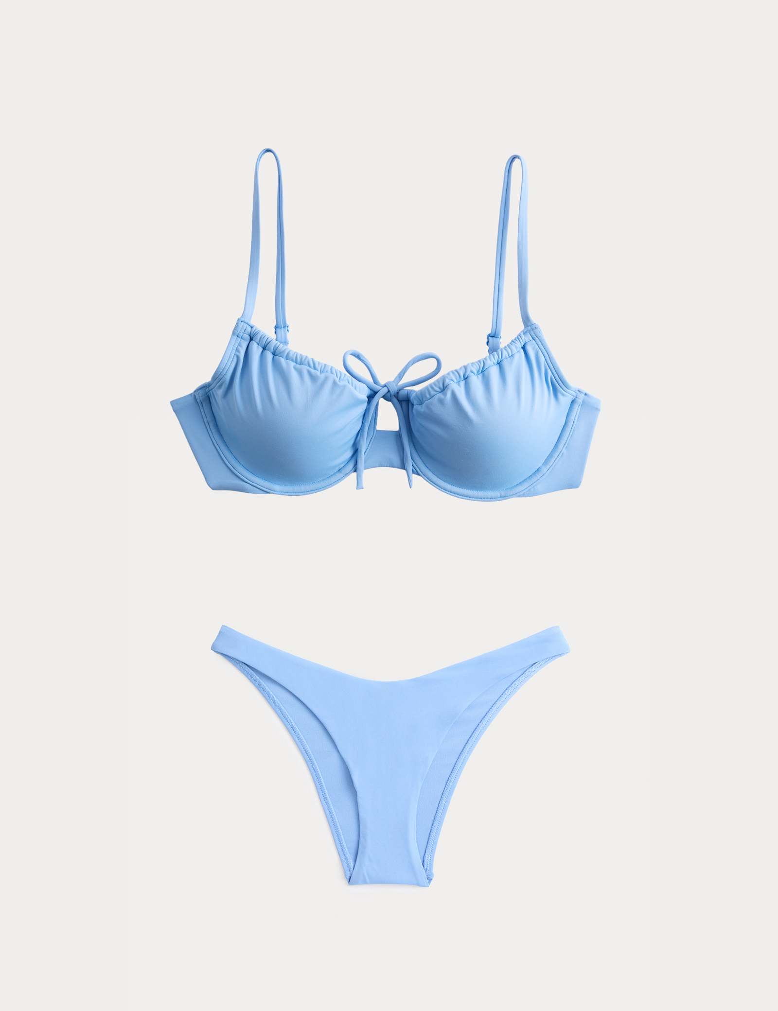 Underwire Padded Tie Detail Bikini Set - image 4