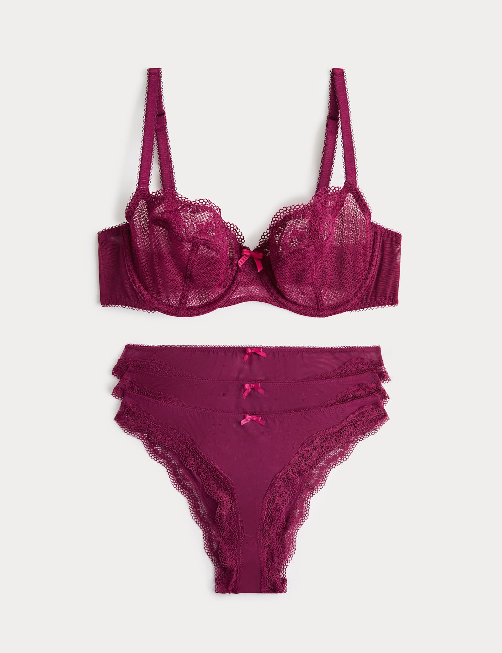 Jasmine Lace Wired Balcony Bra Set A-E - image 2